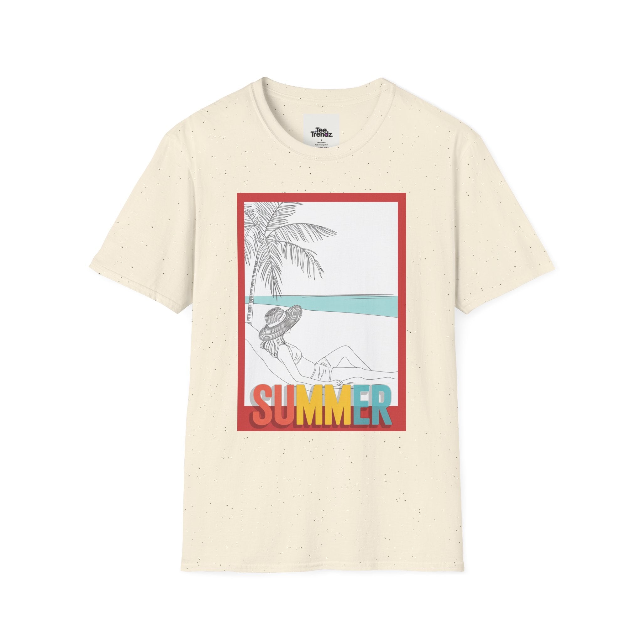Summer Beach Graphic T-Shirt — 'SUMMER' Retro Palm & Relaxation Design