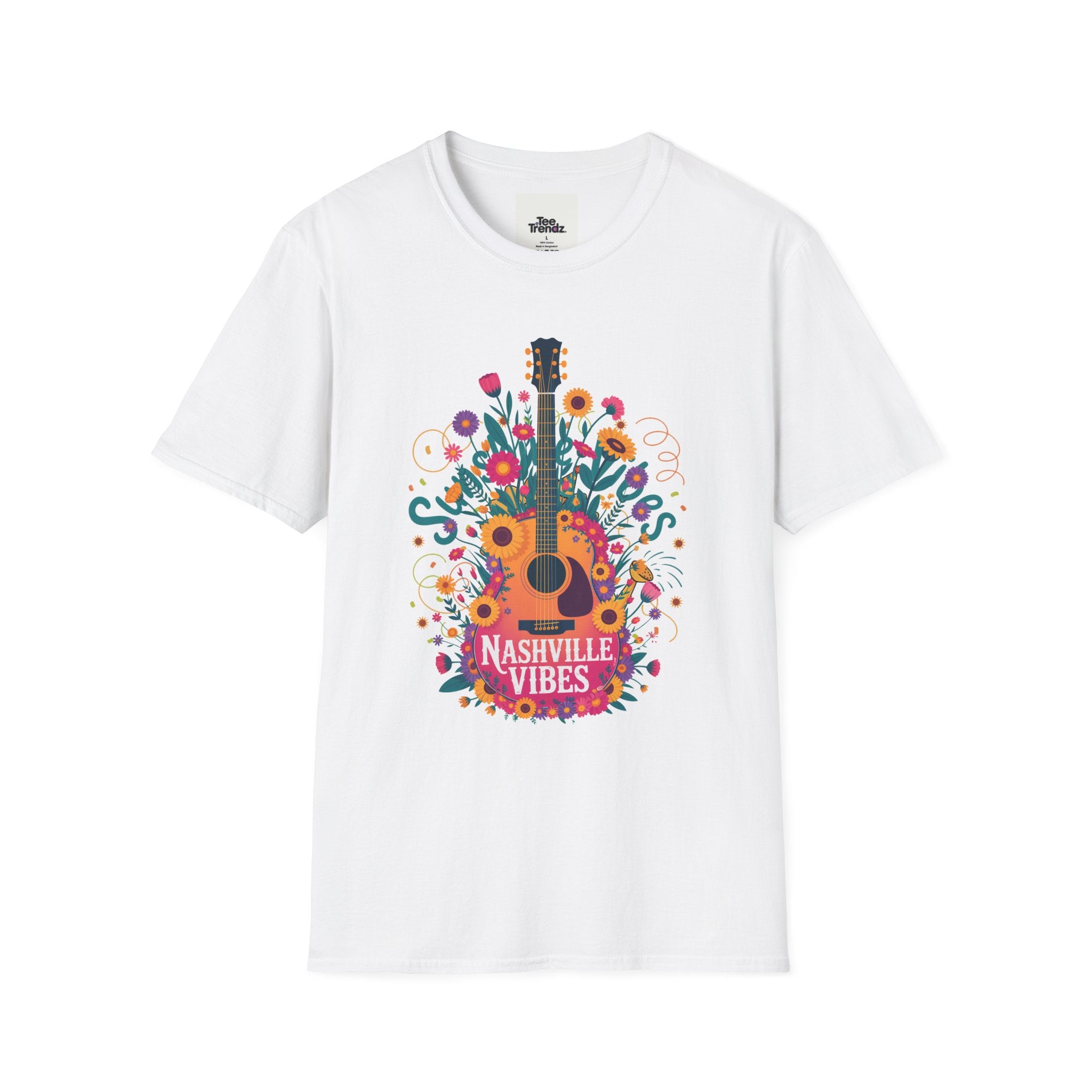 Nashville Vibes Guitar T-Shirt – Floral Music Festival Tee