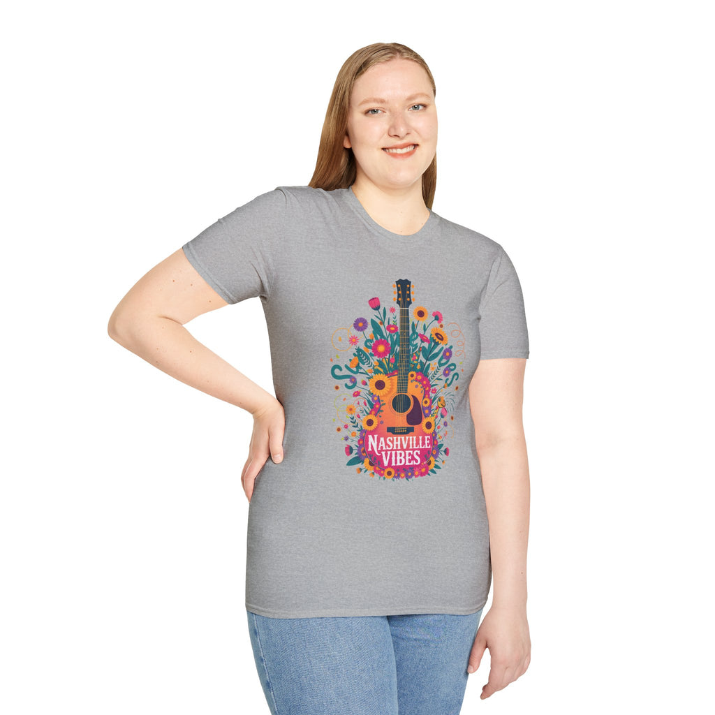 Nashville Vibes Guitar T-Shirt – Floral Music Festival Tee