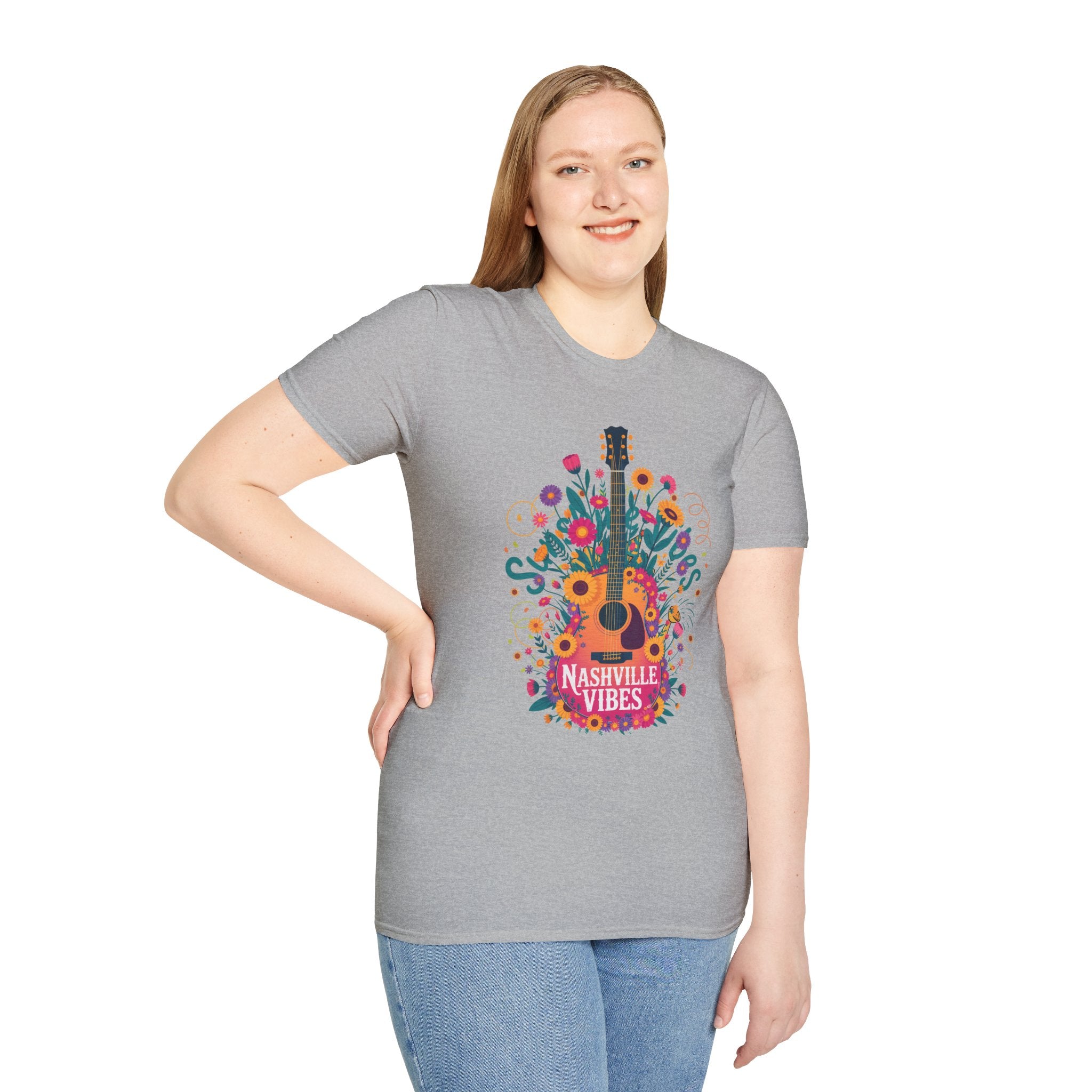 Nashville Vibes Guitar T-Shirt – Floral Music Festival Tee