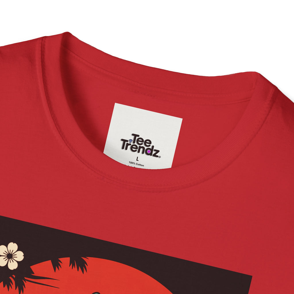 Dinosaur Retro Sunset T-Shirt — Japanese Kanji Dino Graphic