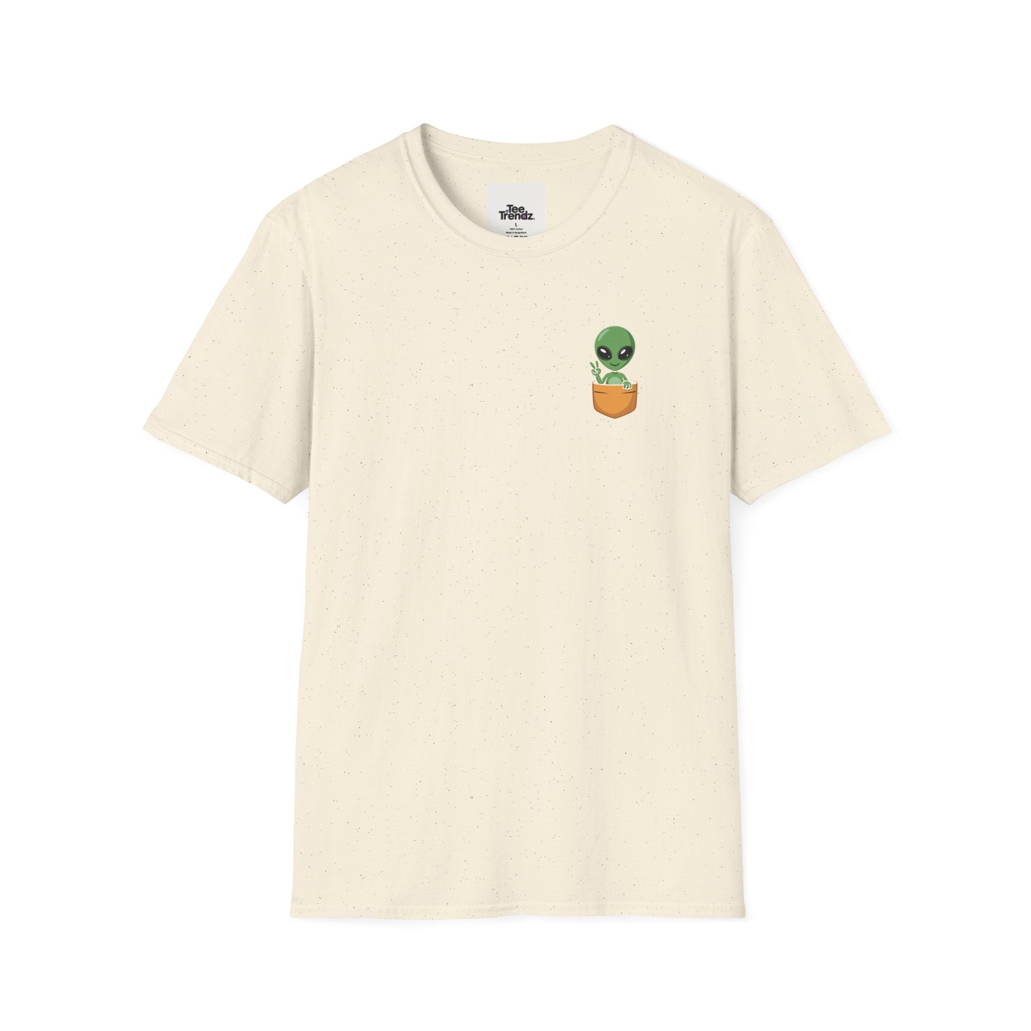 Alien Pocket T-Shirt — Cute Green Alien in Pocket Graphic Tee