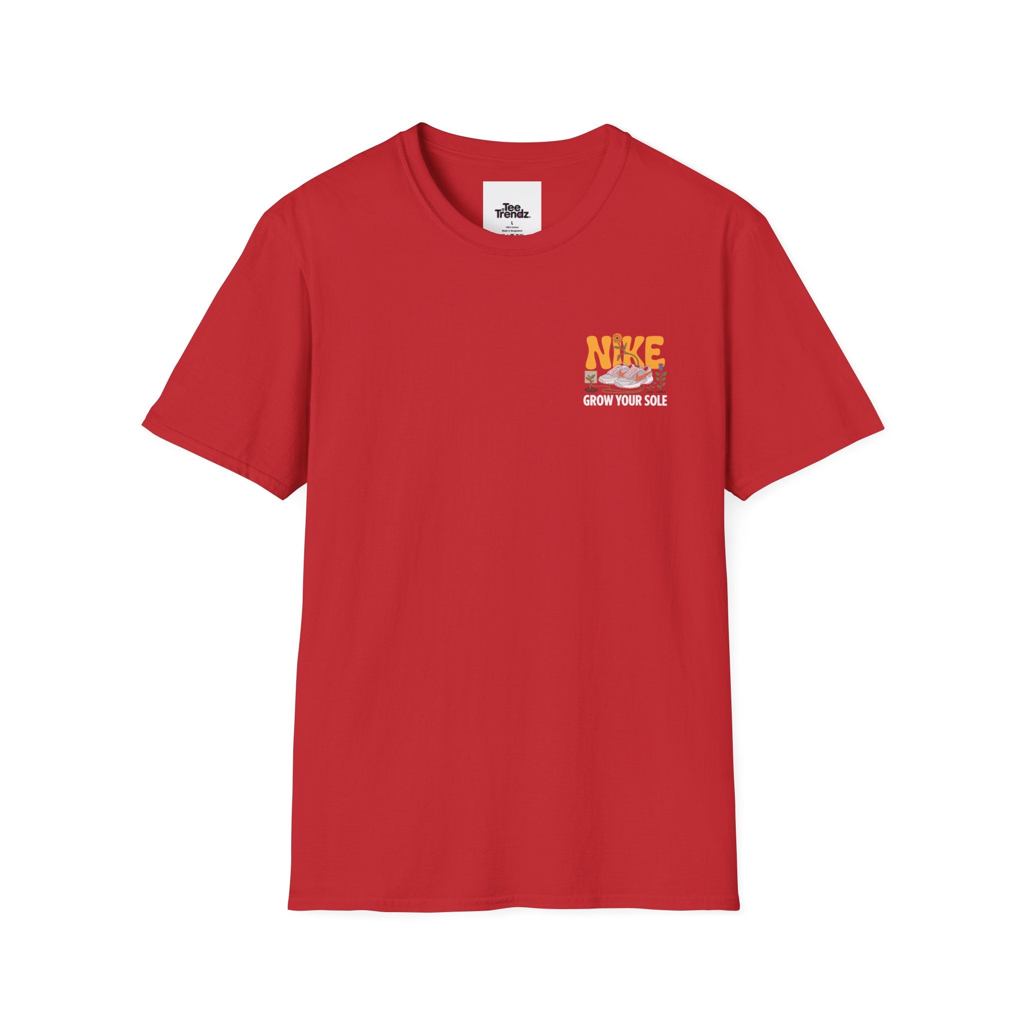Graphic T‑Shirt — "Grow Your Sole" Retro Sneaker Pocket Design