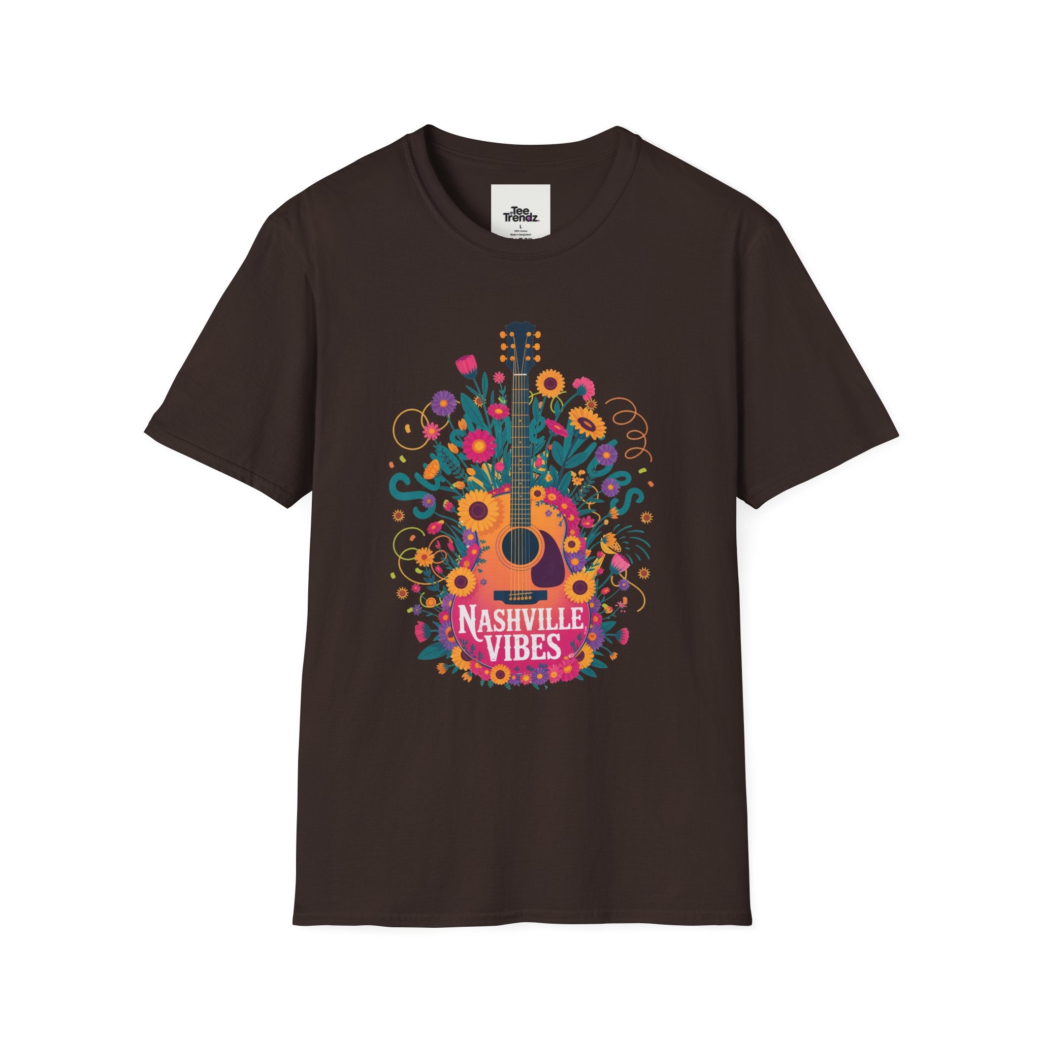 Nashville Vibes Guitar T-Shirt – Floral Music Festival Tee