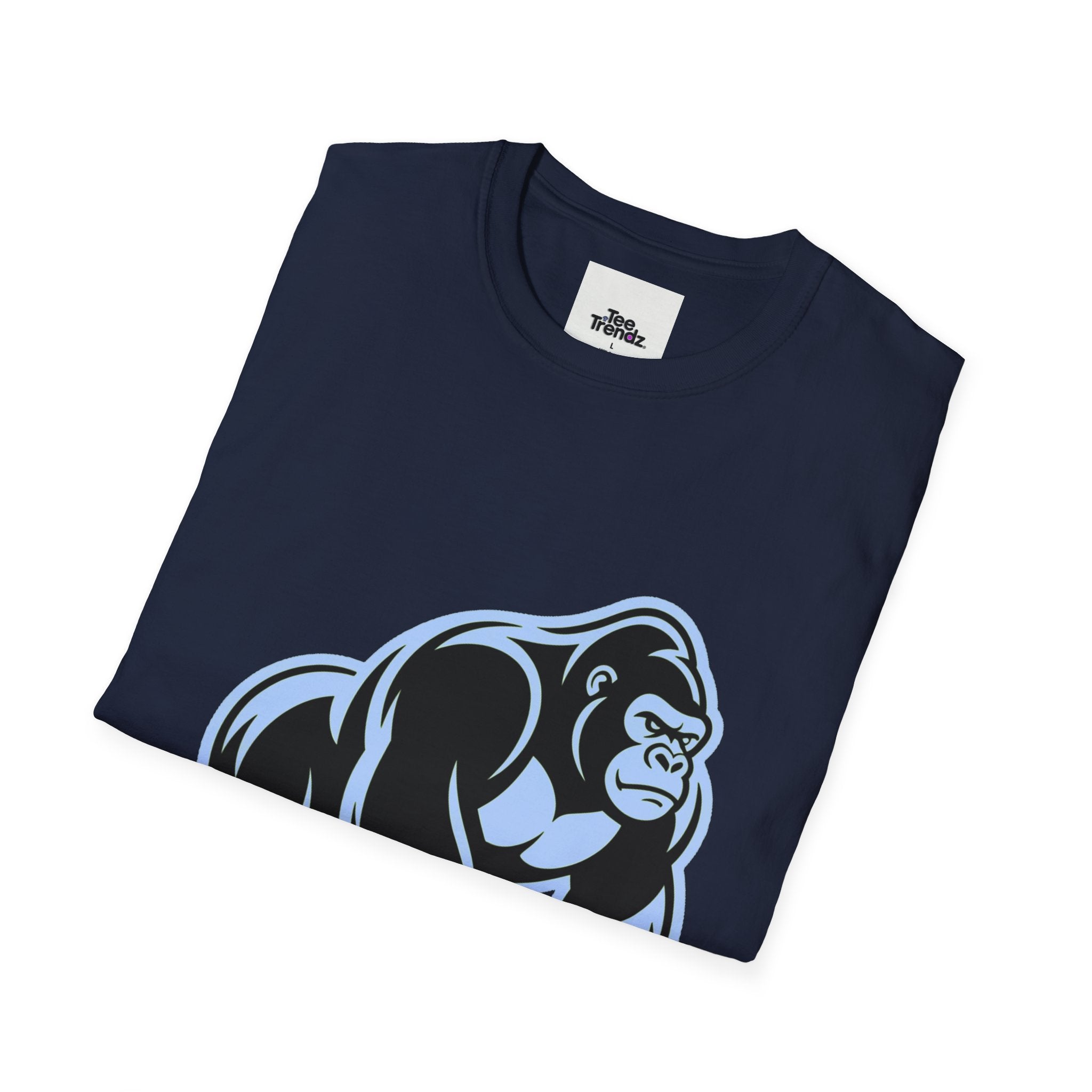 Gorilla Mascot T-Shirt — Bold Blue Ape Graphic Tee