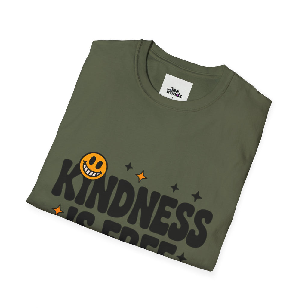 Kindness Is Free T-Shirt — Positive Message Smile Tee