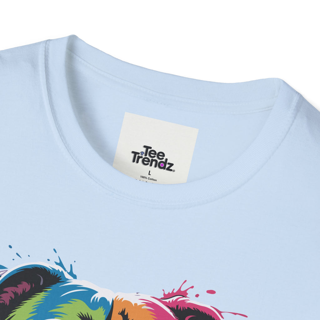 Colorful Pitbull Portrait T-Shirt — Vibrant Dog Art Tee