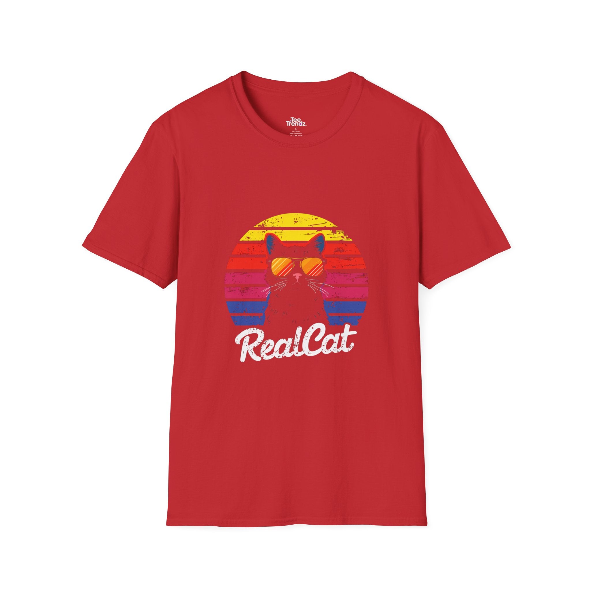 RealCat Retro Cat T-Shirt — Cool Cat Sunglasses Vintage Sunset Tee