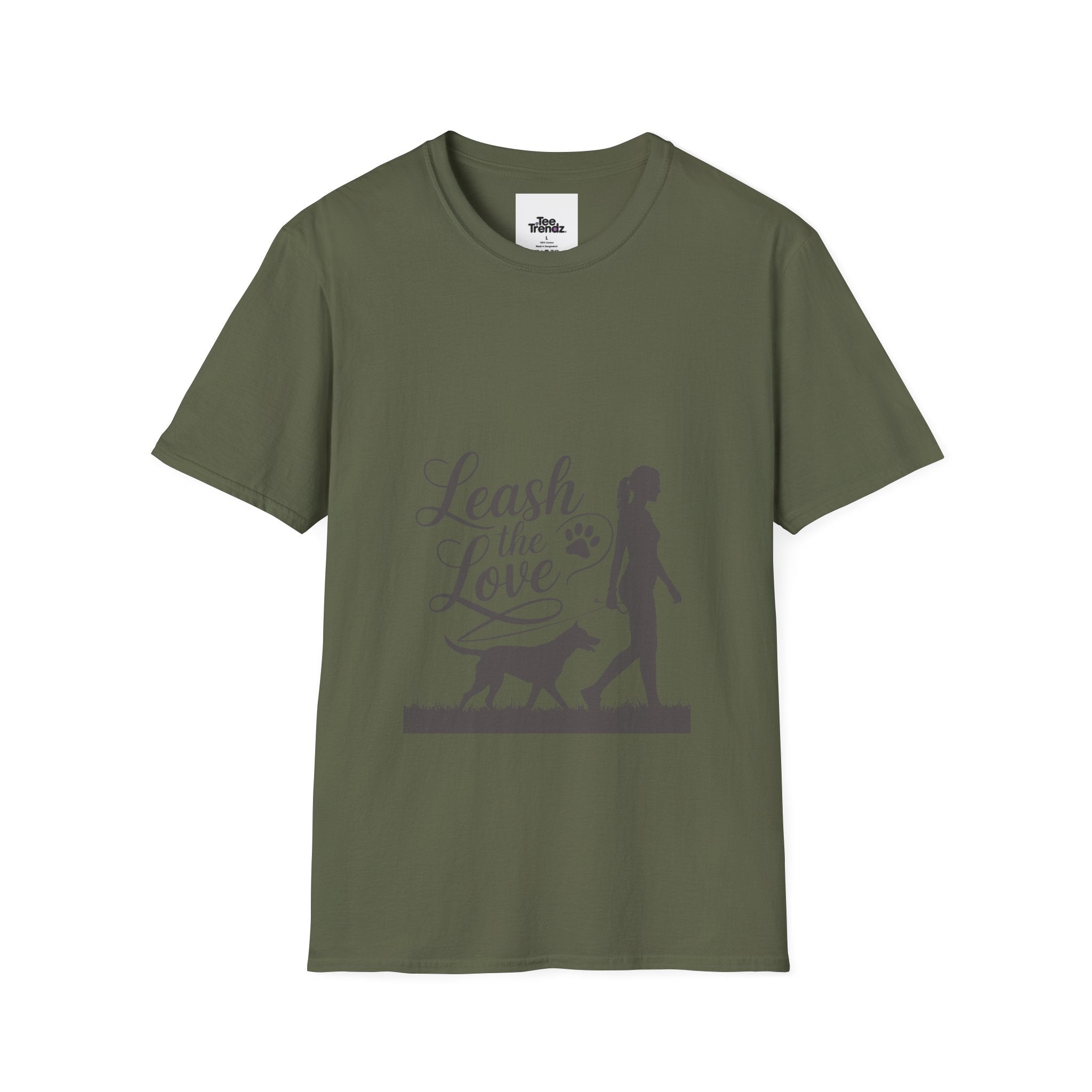 Leash the Love T-Shirt - Dog Walking Silhouette Tee for Pet Lovers
