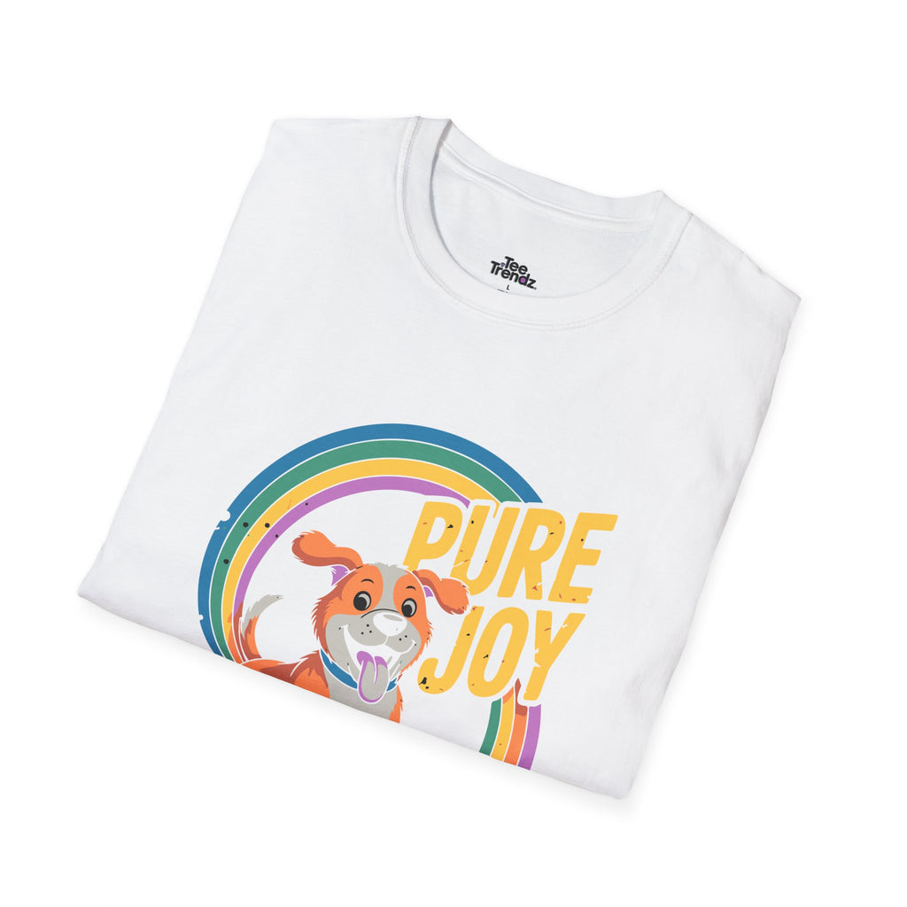 Pure Joy Dog T-Shirt – Playful Beagle Graphic Tee with Rainbow