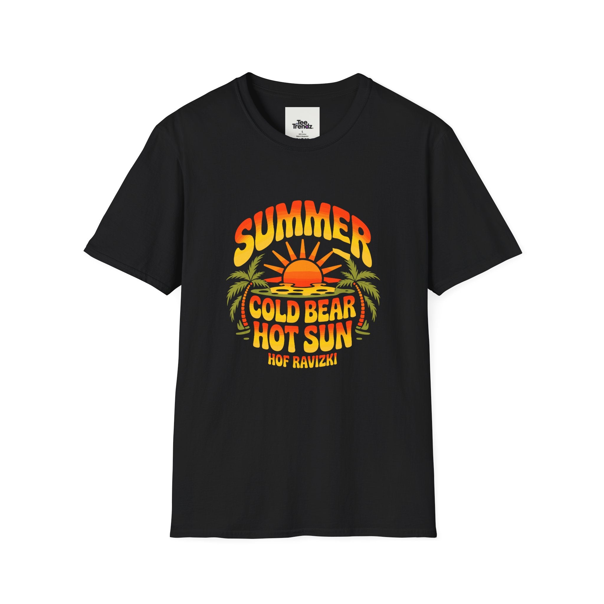 Summer Graphic T-Shirt — "Cold Bear Hot Sun" Retro Beach Tee