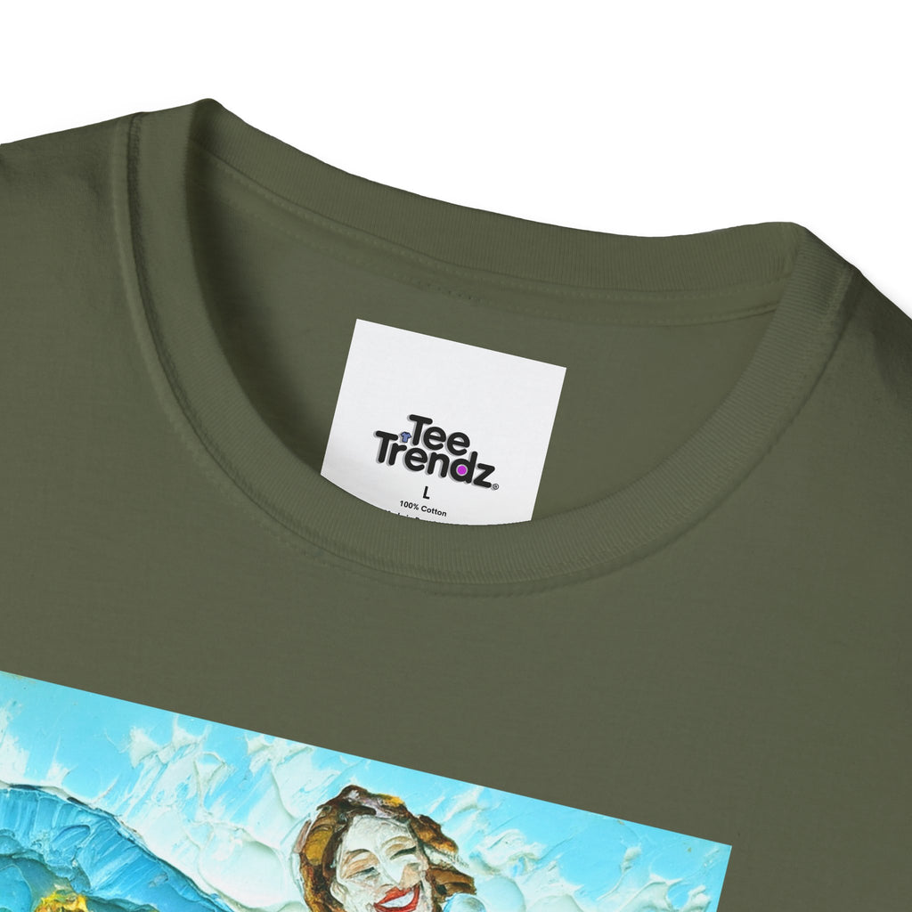 Sunflower Field Dress T-Shirt — Whimsical Girl & Dog Art Tee