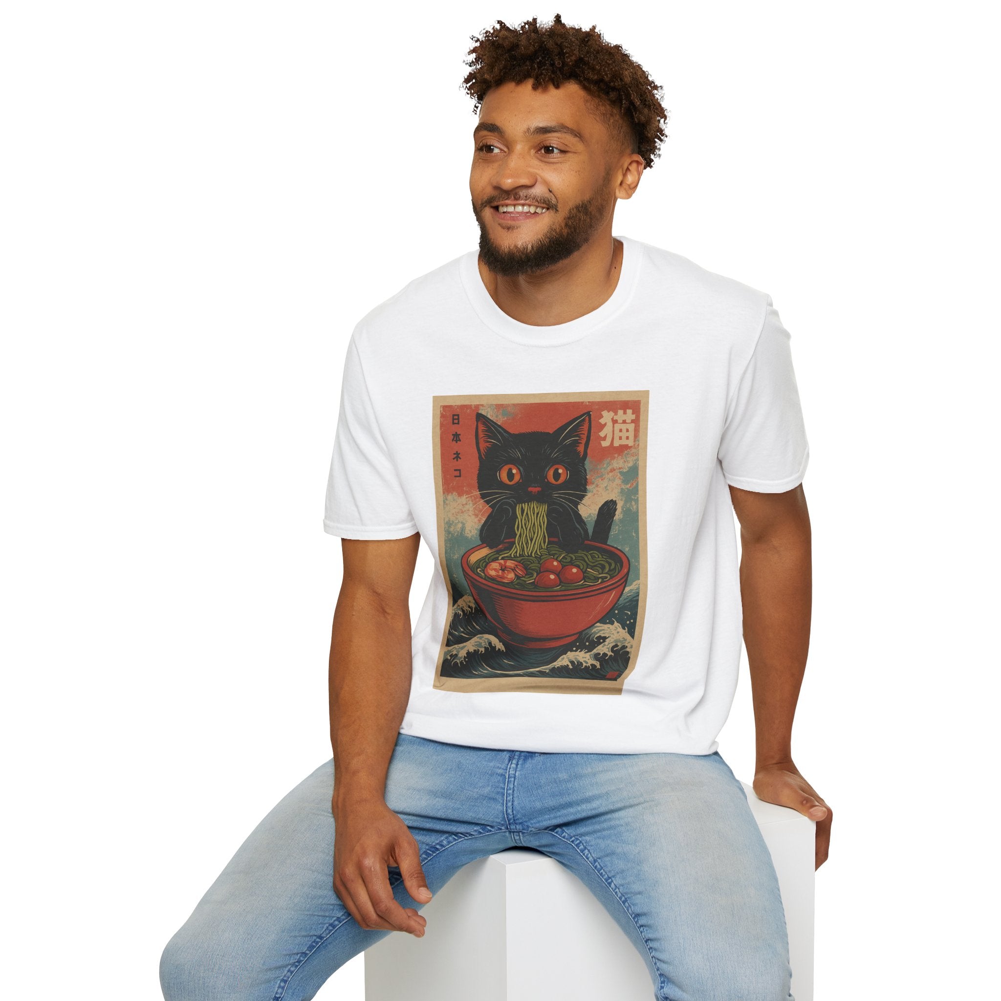 Cat Ramen T-Shirt — Vintage Japanese Neko Bowl Graphic Tee