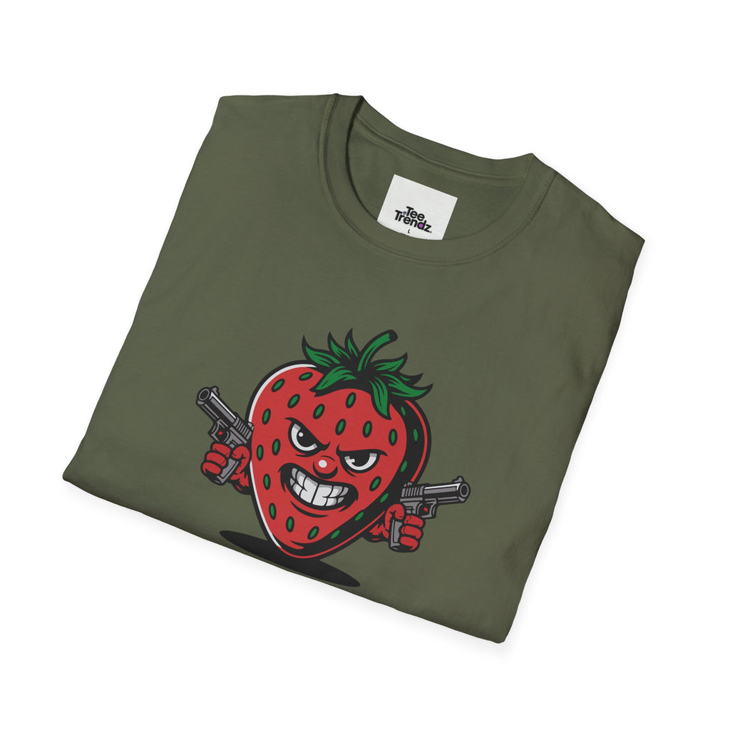 Stroberry Tee – Funny Cartoon Strawberry Graphic T-Shirt (“This Is A Stroberry”)