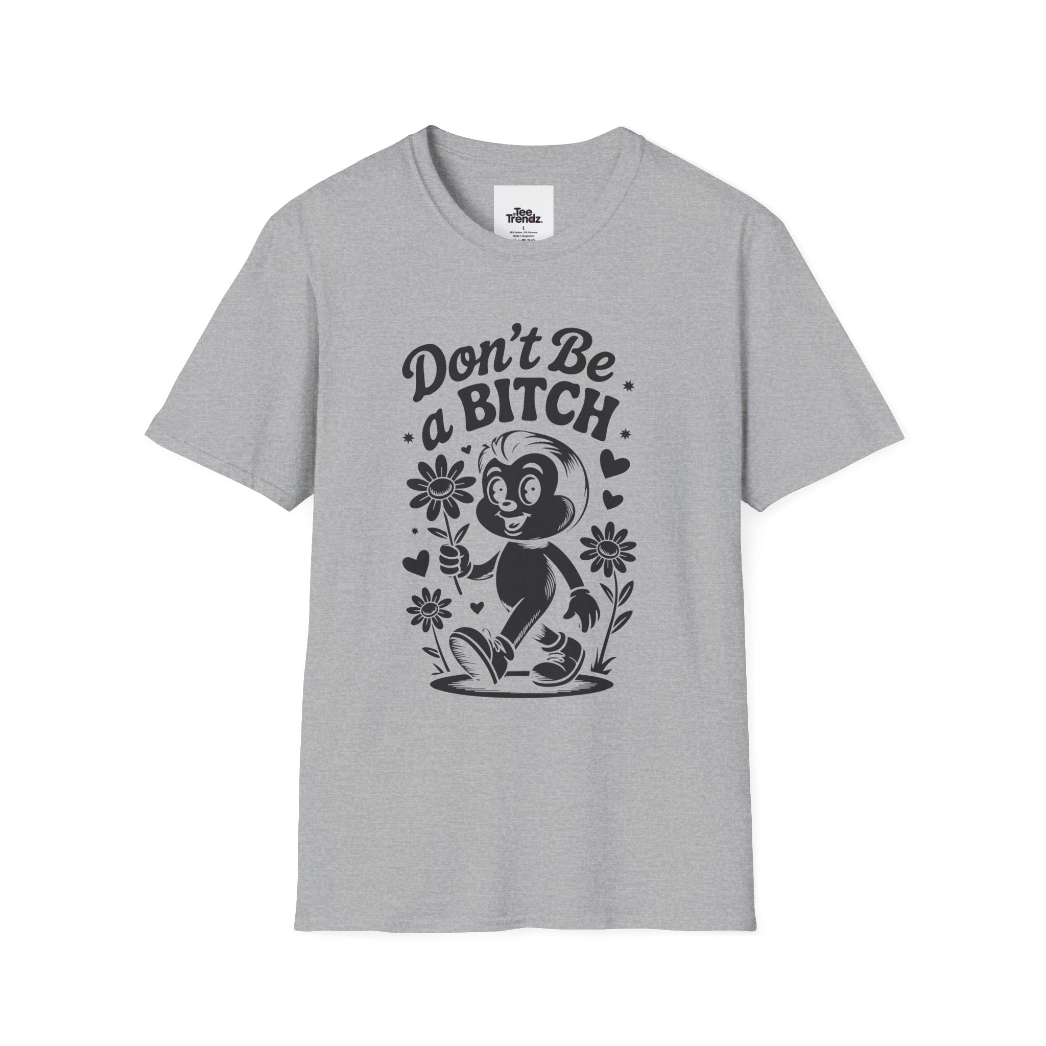 Don't Be a Bitch T-Shirt — Retro Cartoon Floral Graphic Tee