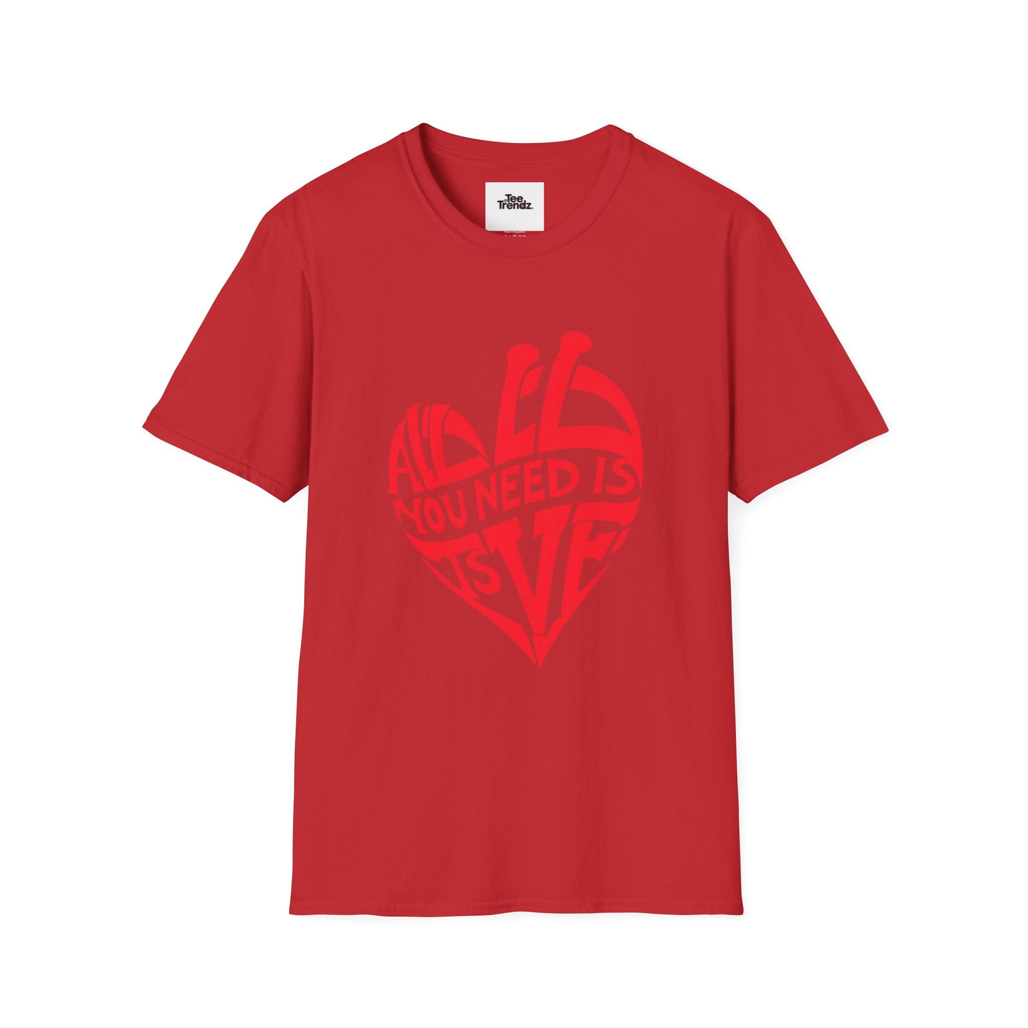 Love Heart T-Shirt — "All You Need Is Love" Retro Graphic