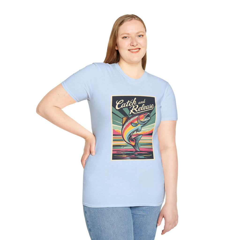Catch and Release Fishing T-Shirt — Retro Trout Angler Tee