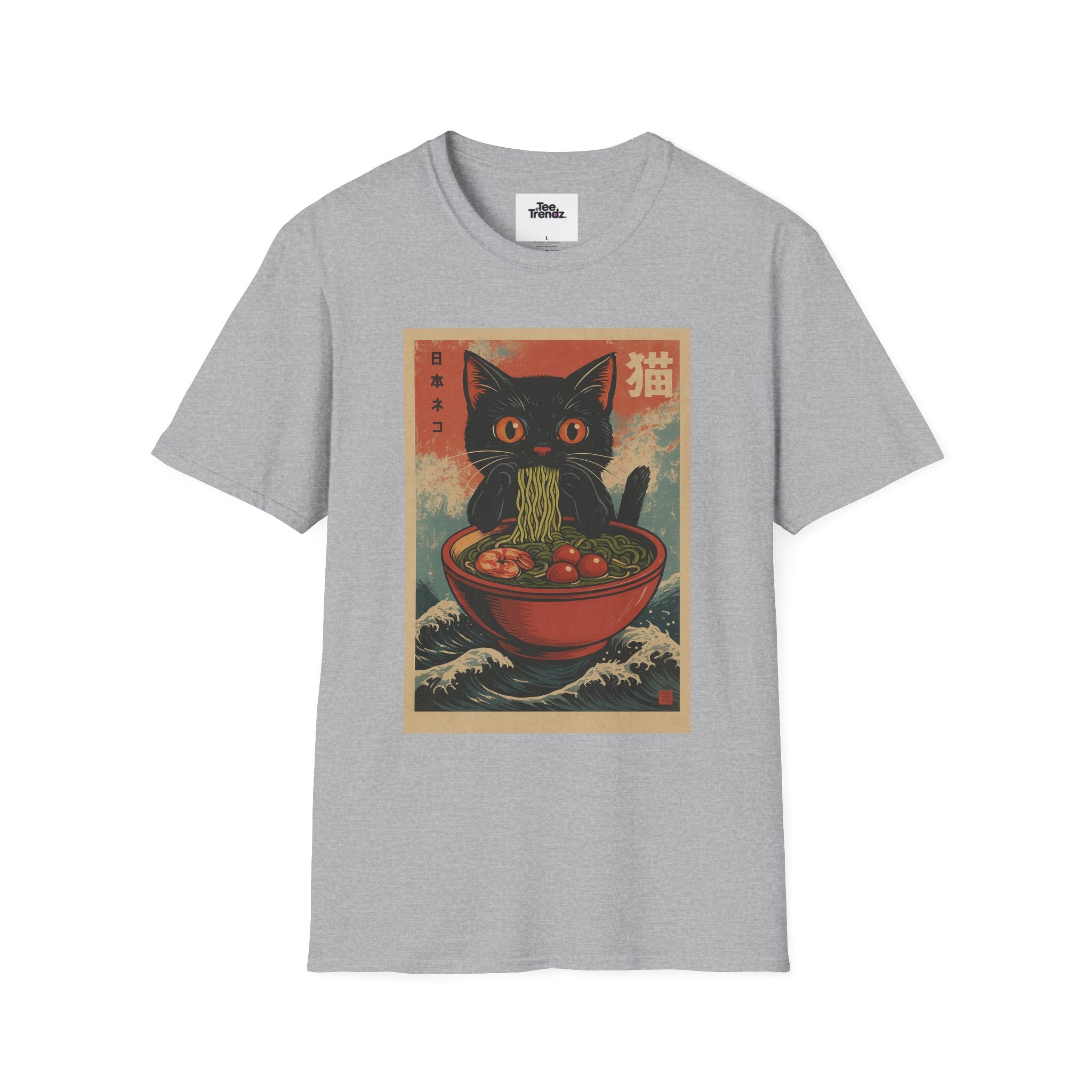 Cat Ramen T-Shirt — Vintage Japanese Neko Bowl Graphic Tee