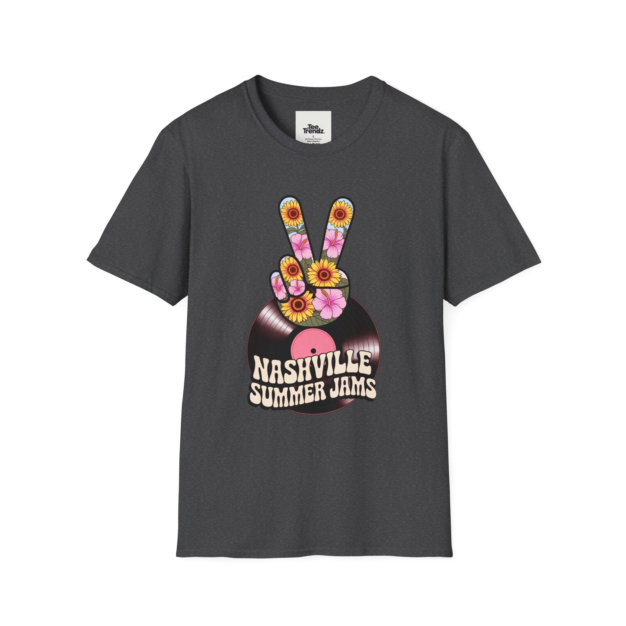 Nashville Summer Jams T‑Shirt — Retro Peace Sign Vinyl Concert Tee