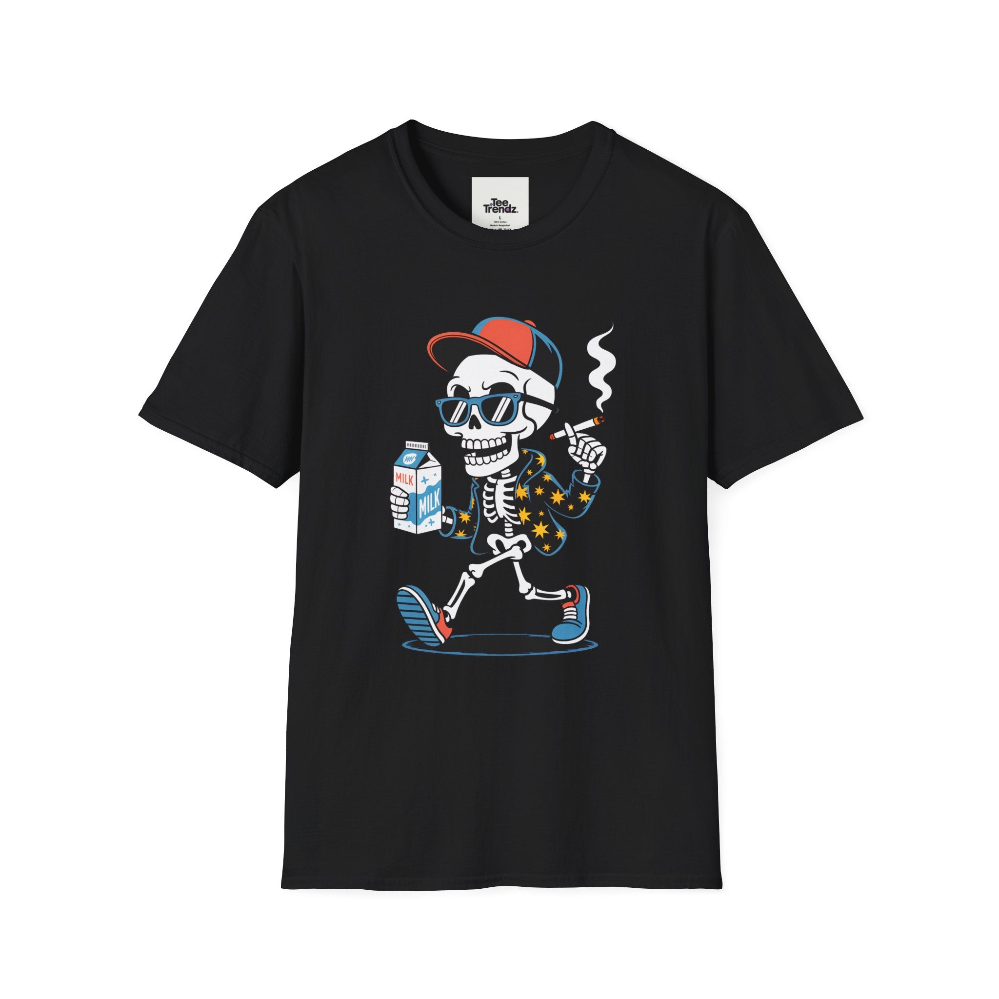 Skateboarding Skeleton Graphic T-Shirt – Cool Retro Streetwear Tee