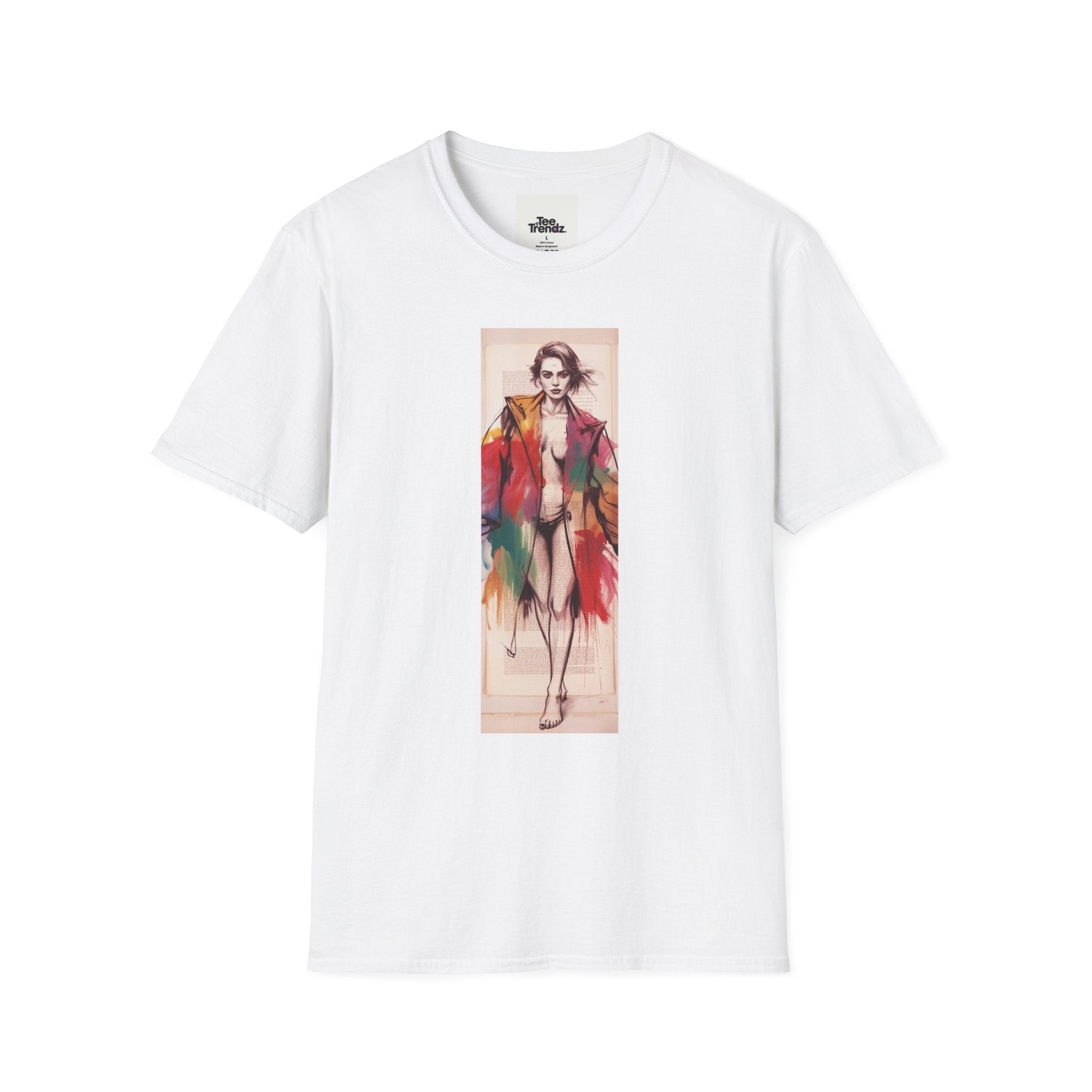 Fashion Illustration Tee — Colorful Watercolor Model Graphic T-Shirt