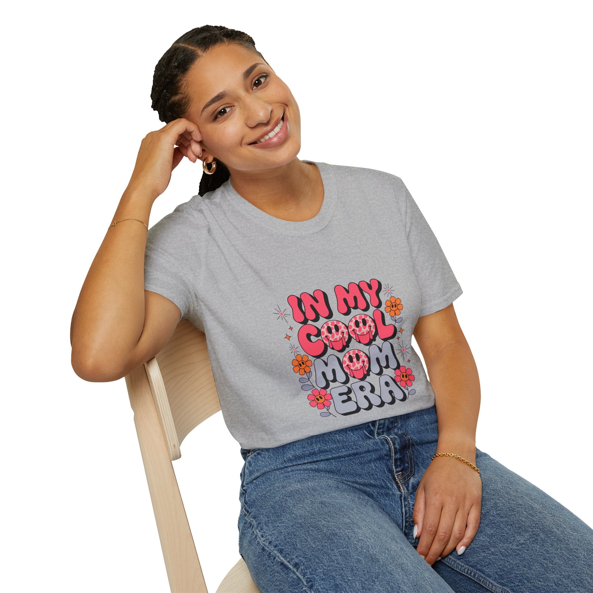 T-Shirt — "In My Cool Mom Era" Retro Floral Graphic Tee