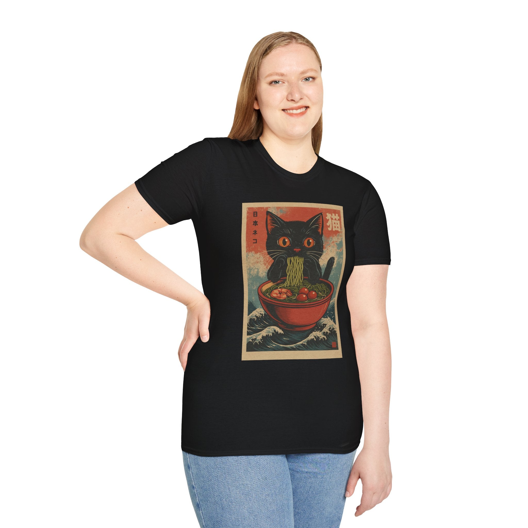 Cat Ramen T-Shirt — Vintage Japanese Neko Bowl Graphic Tee