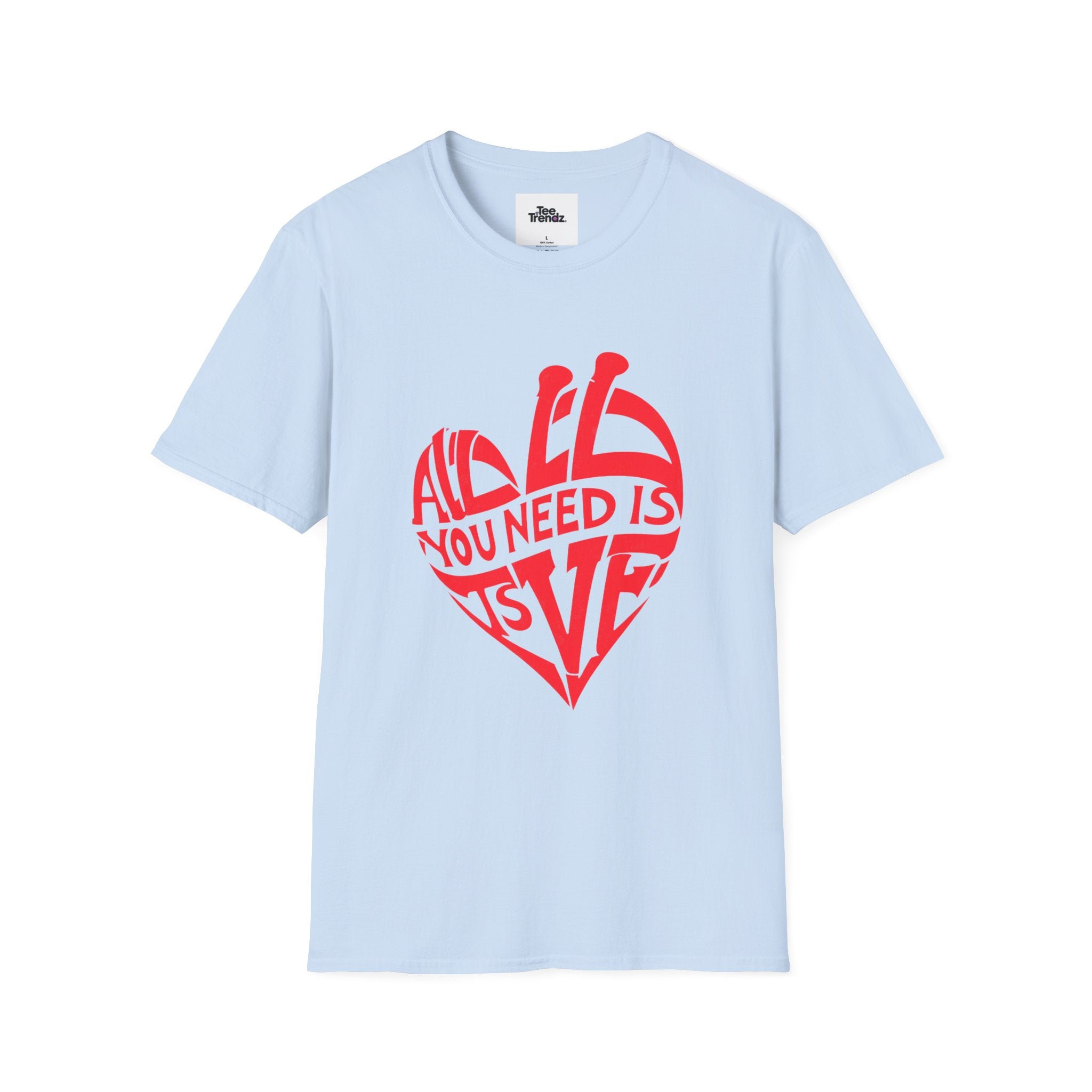 Love Heart T-Shirt — "All You Need Is Love" Retro Graphic