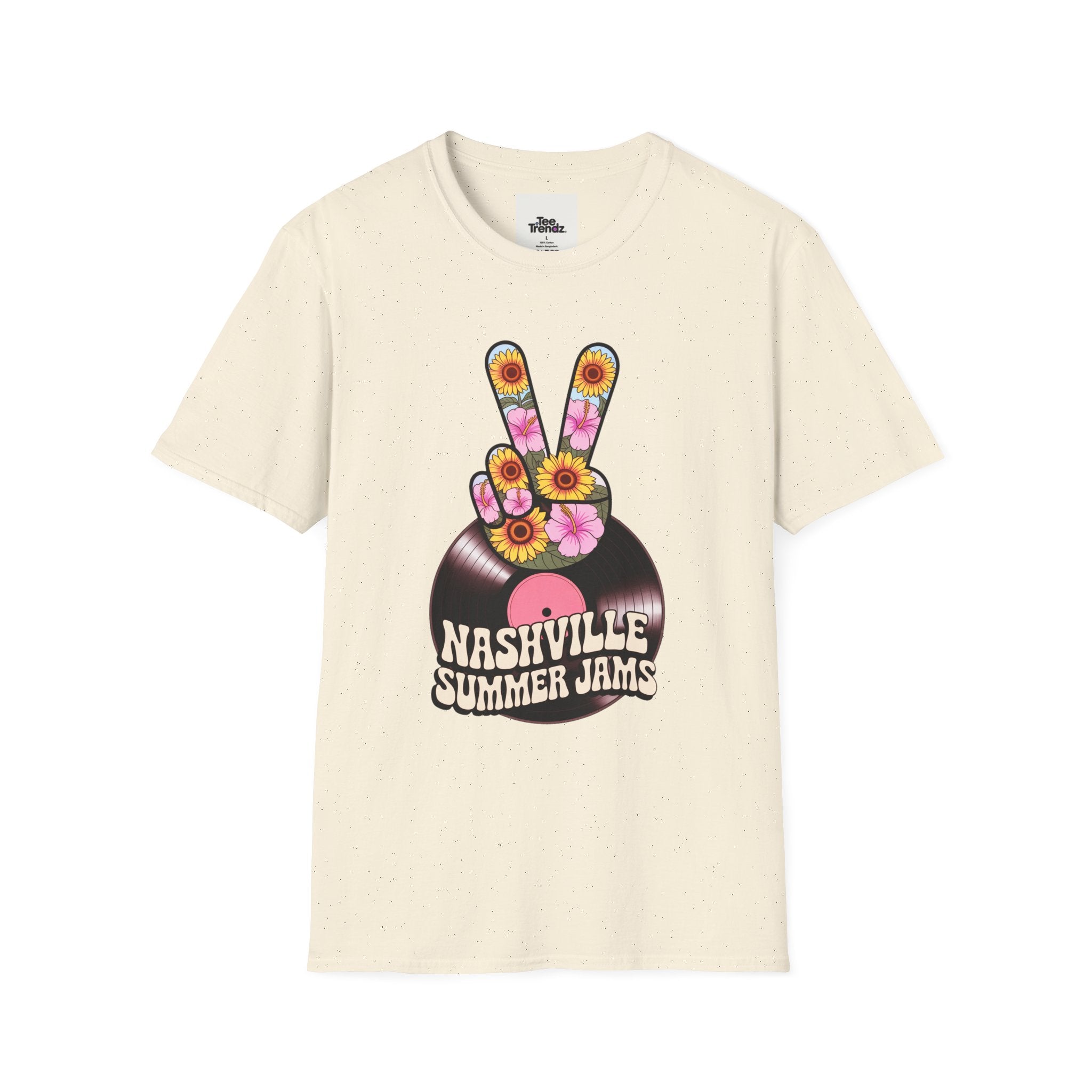 Nashville Summer Jams T‑Shirt — Retro Peace Sign Vinyl Concert Tee