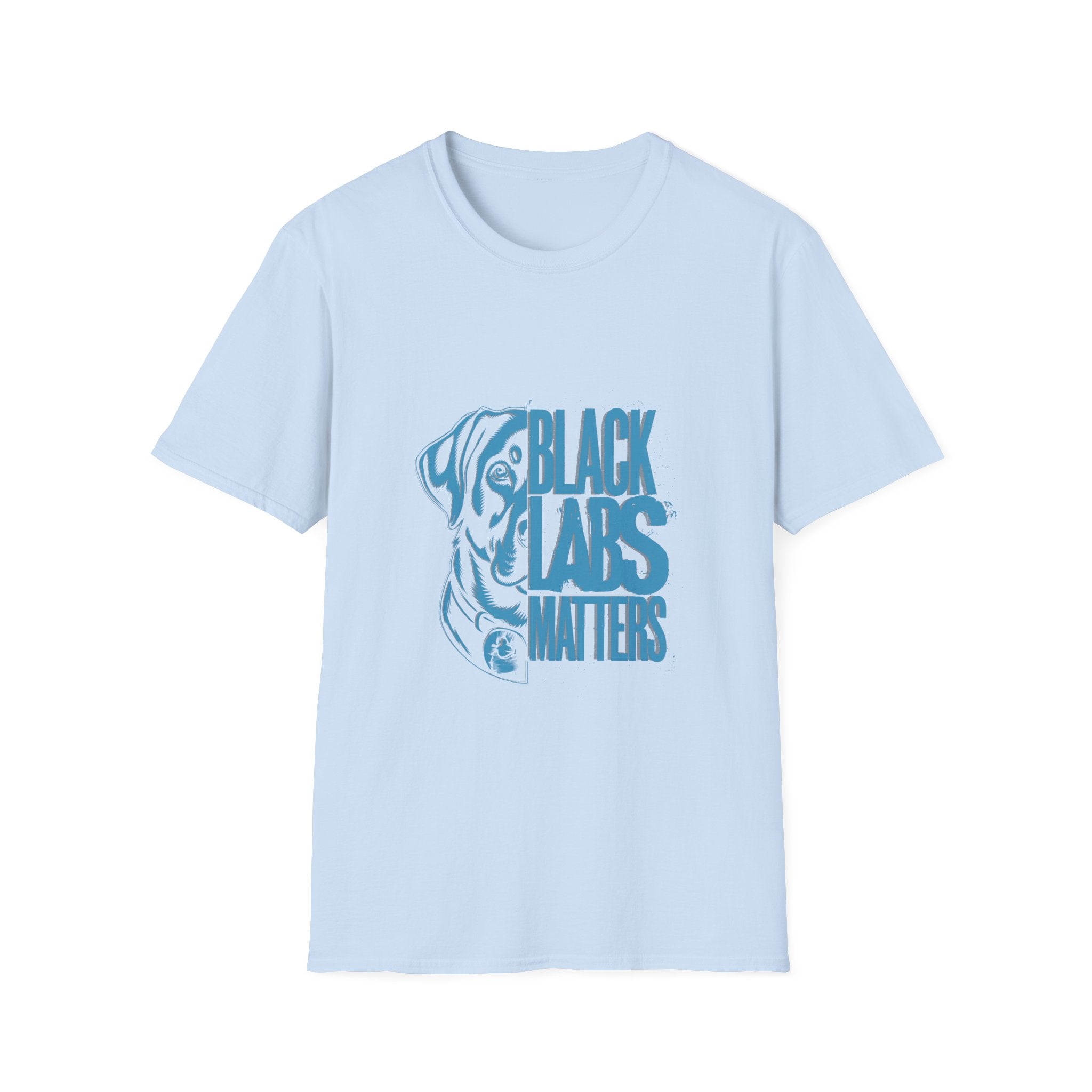 Black Labs Matter T‑Shirt — Blue Graphic Labrador Rescue Tee