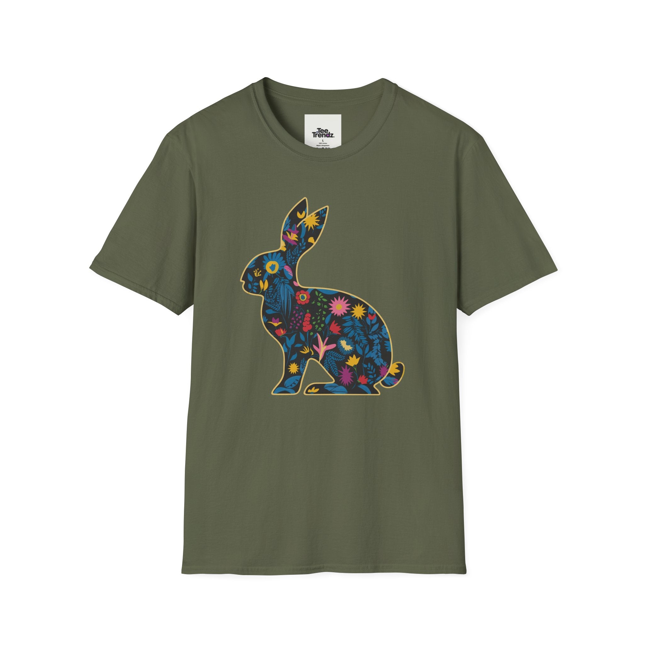Floral Silhouette Rabbit T-Shirt