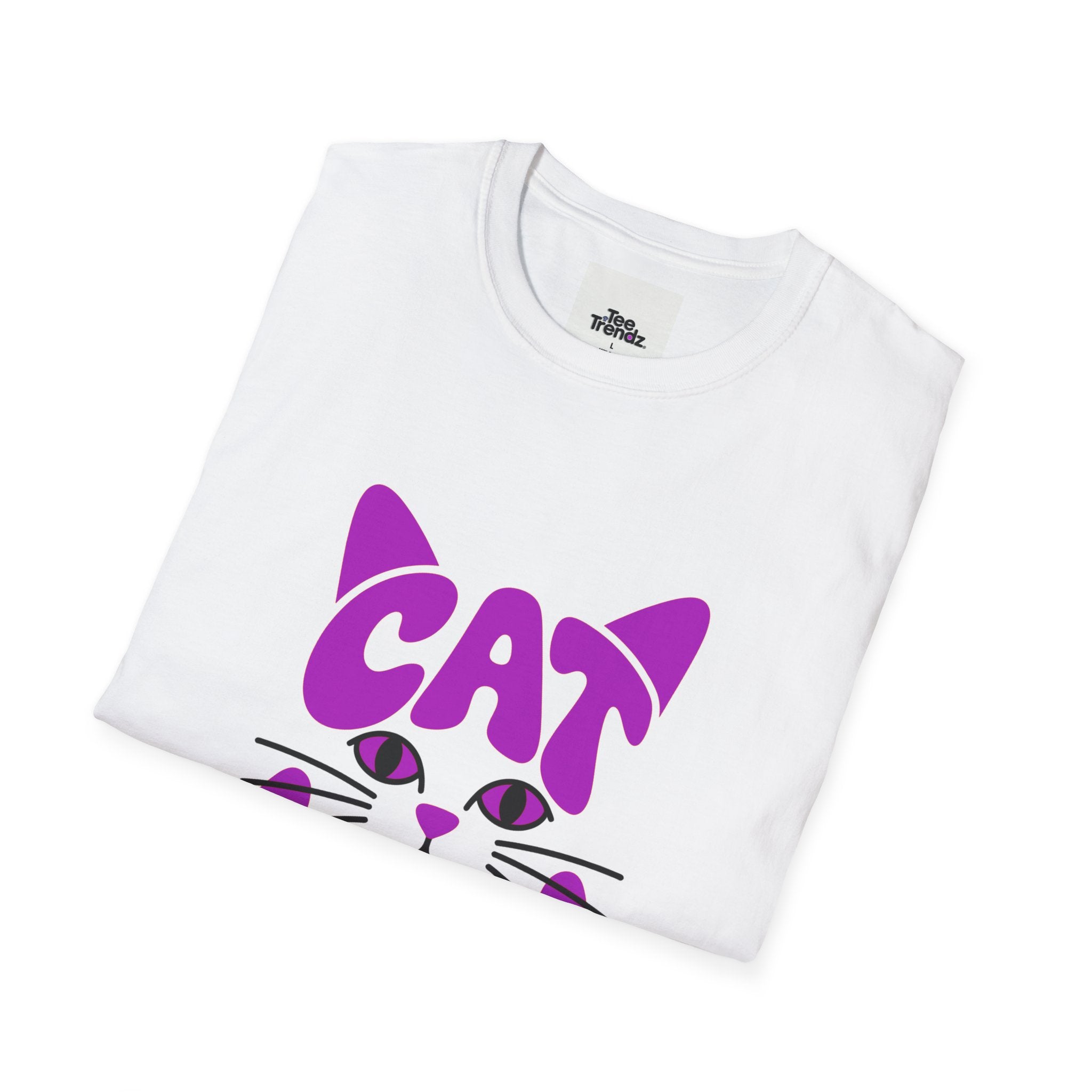 Cat Mum T-Shirt — Cute Purple Cat Face Tee for Cat Moms, Mother’s Day Gift