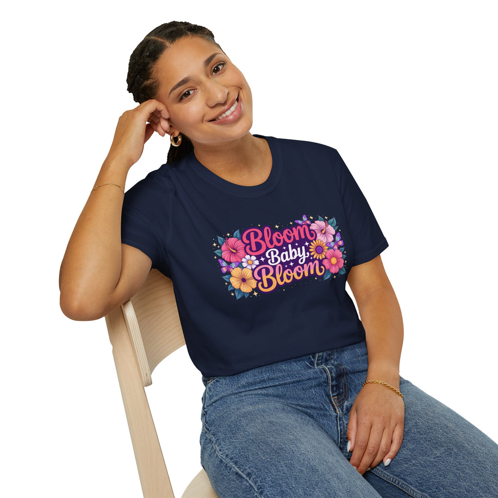 Bloom Baby Bloom Floral T-Shirt — Cute Spring Garden Tee for New Moms & Moms-to-Be