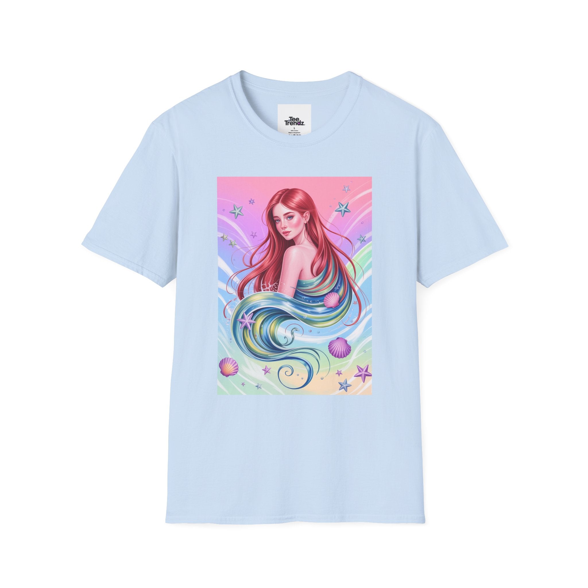 Mermaid Fantasy T-Shirt — Pastel Cosmic Sea Girl Graphic Tee