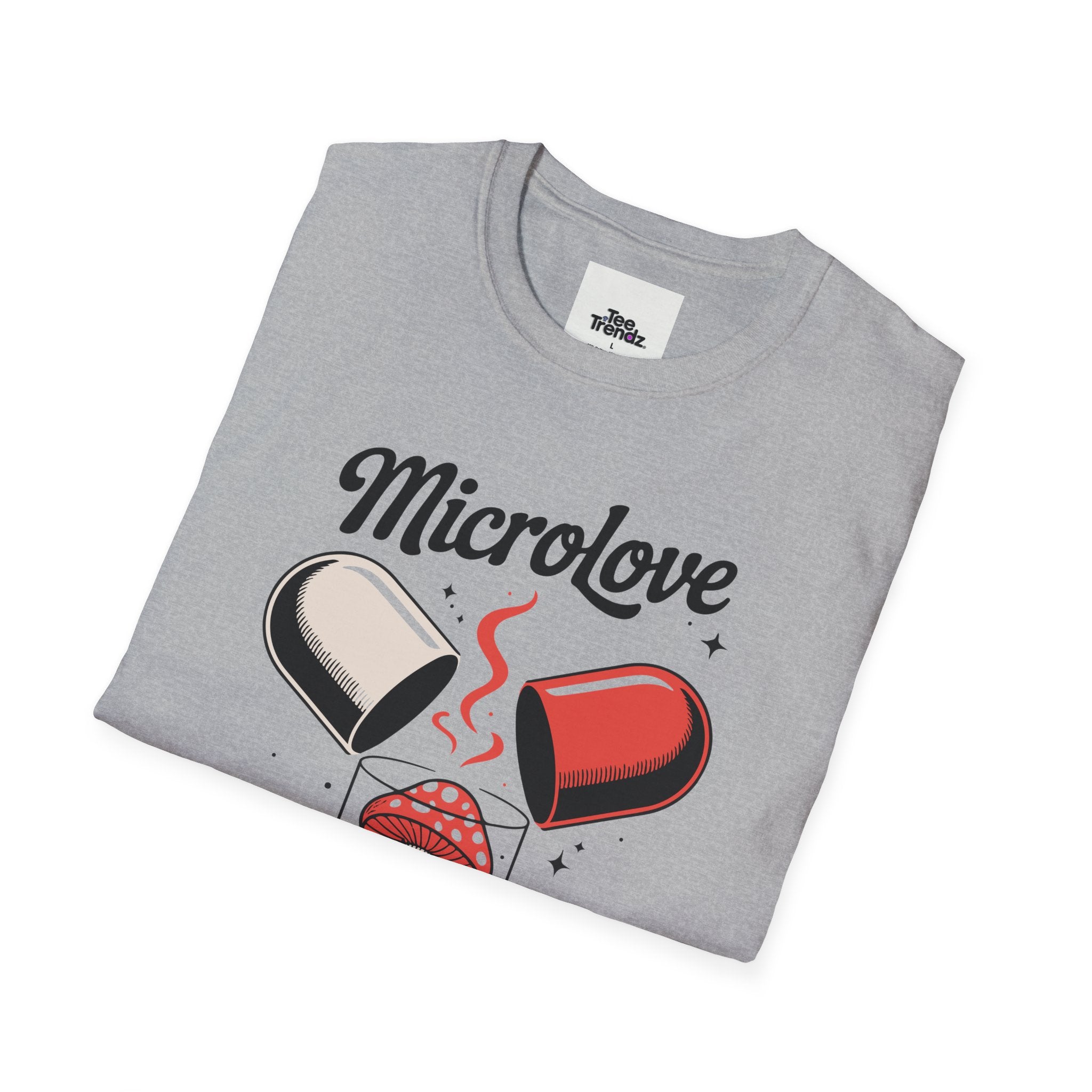 T-Shirt — "Microlove" Cute Mushroom Capsule Graphic Tee