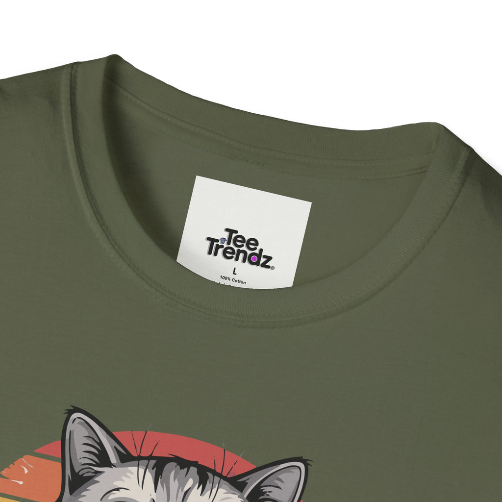Fine… Cat T-Shirt — Retro Striped Cute Kitty Graphic Tee