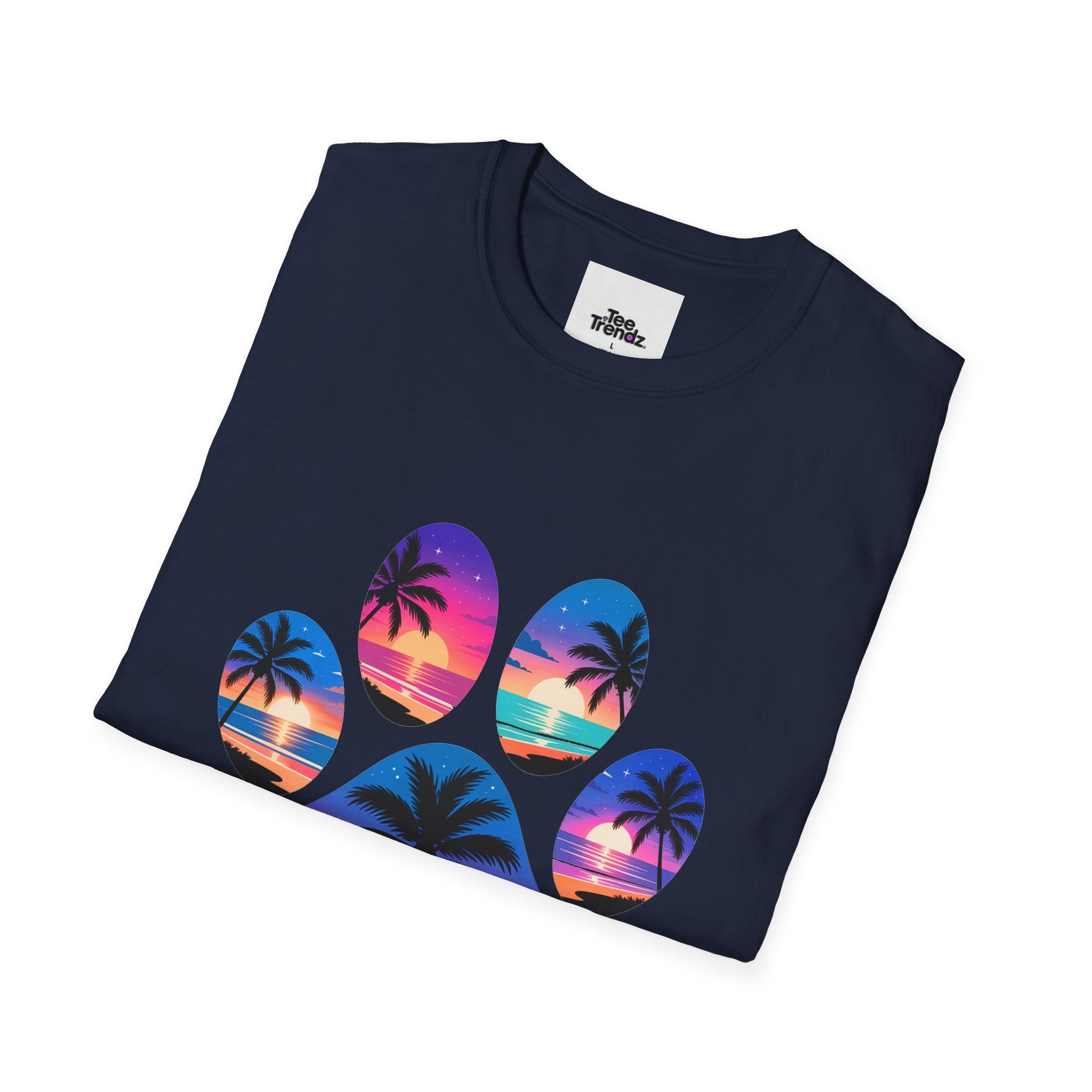 T-Shirt — Tropical Paw Sunset Graphic Tee