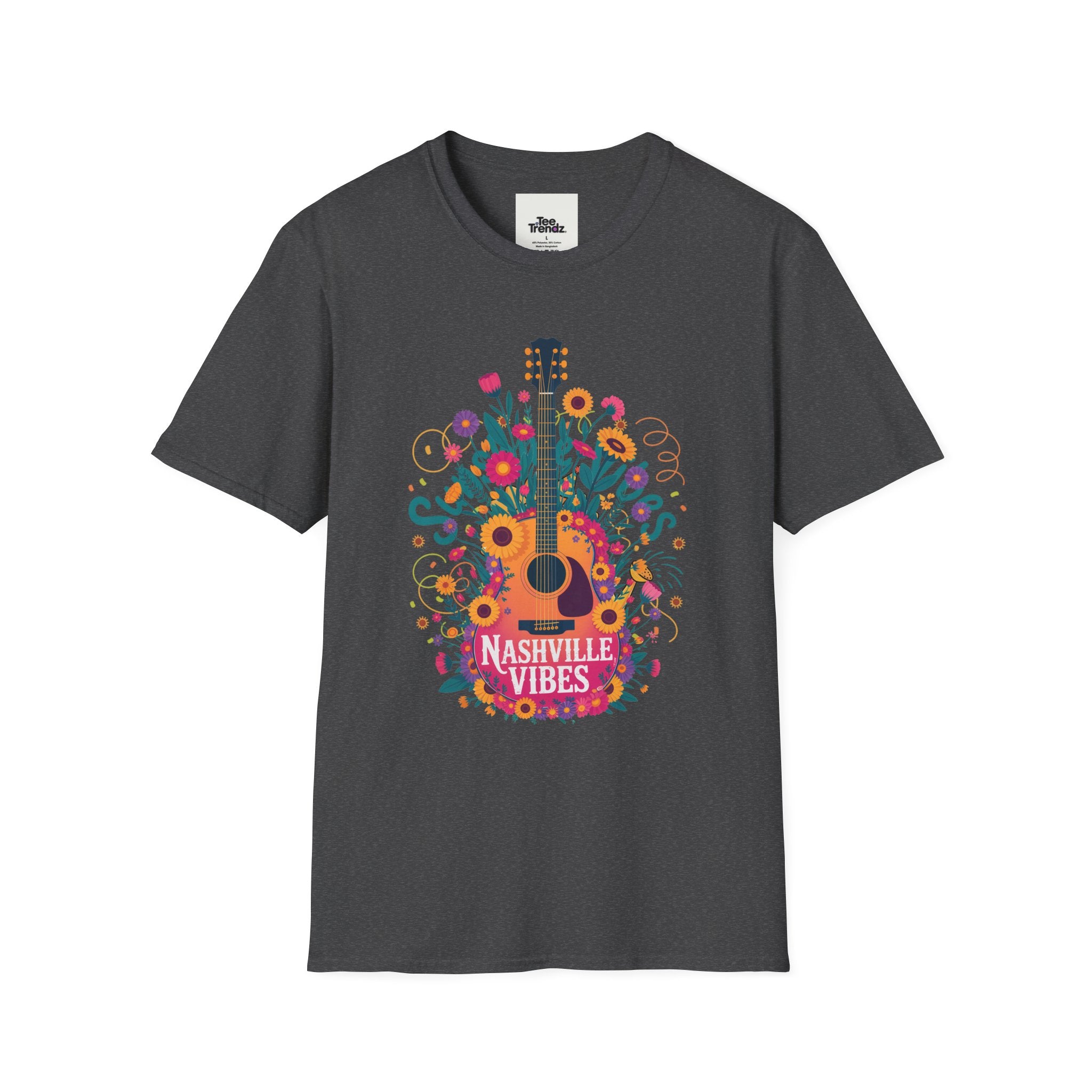 Nashville Vibes Guitar T-Shirt – Floral Music Festival Tee