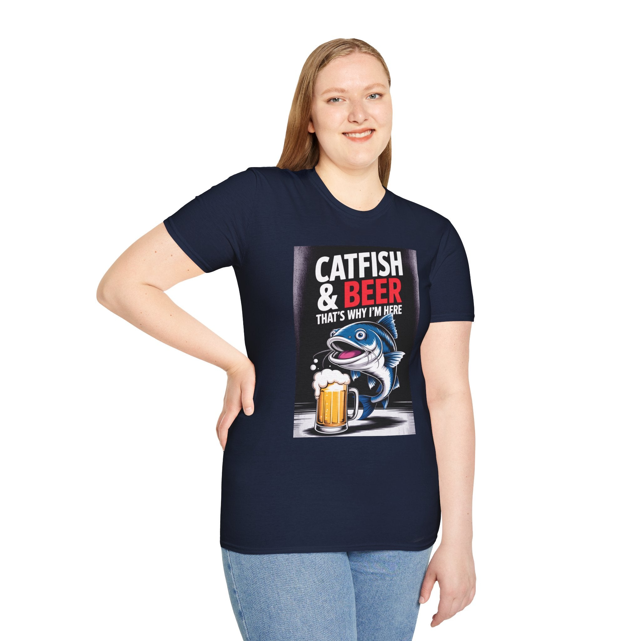 Catfish & Beer T-Shirt — Funny Fishing Shirt with Beer Graphic