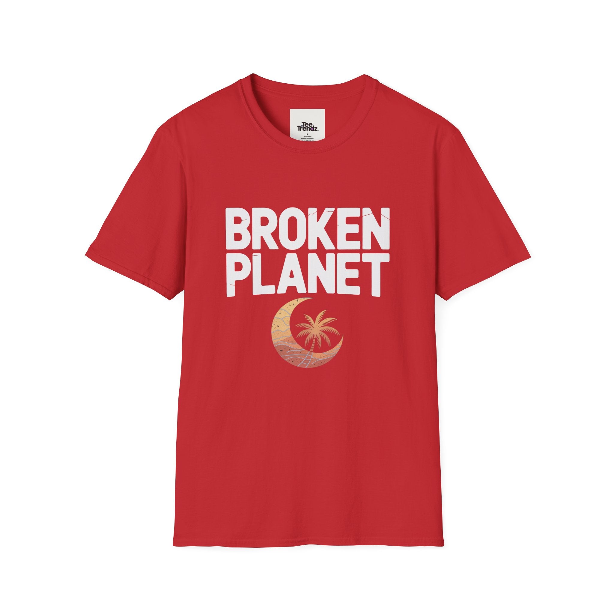 Broken Planet T-Shirt — Tropical Crescent Palm Graphic Tee