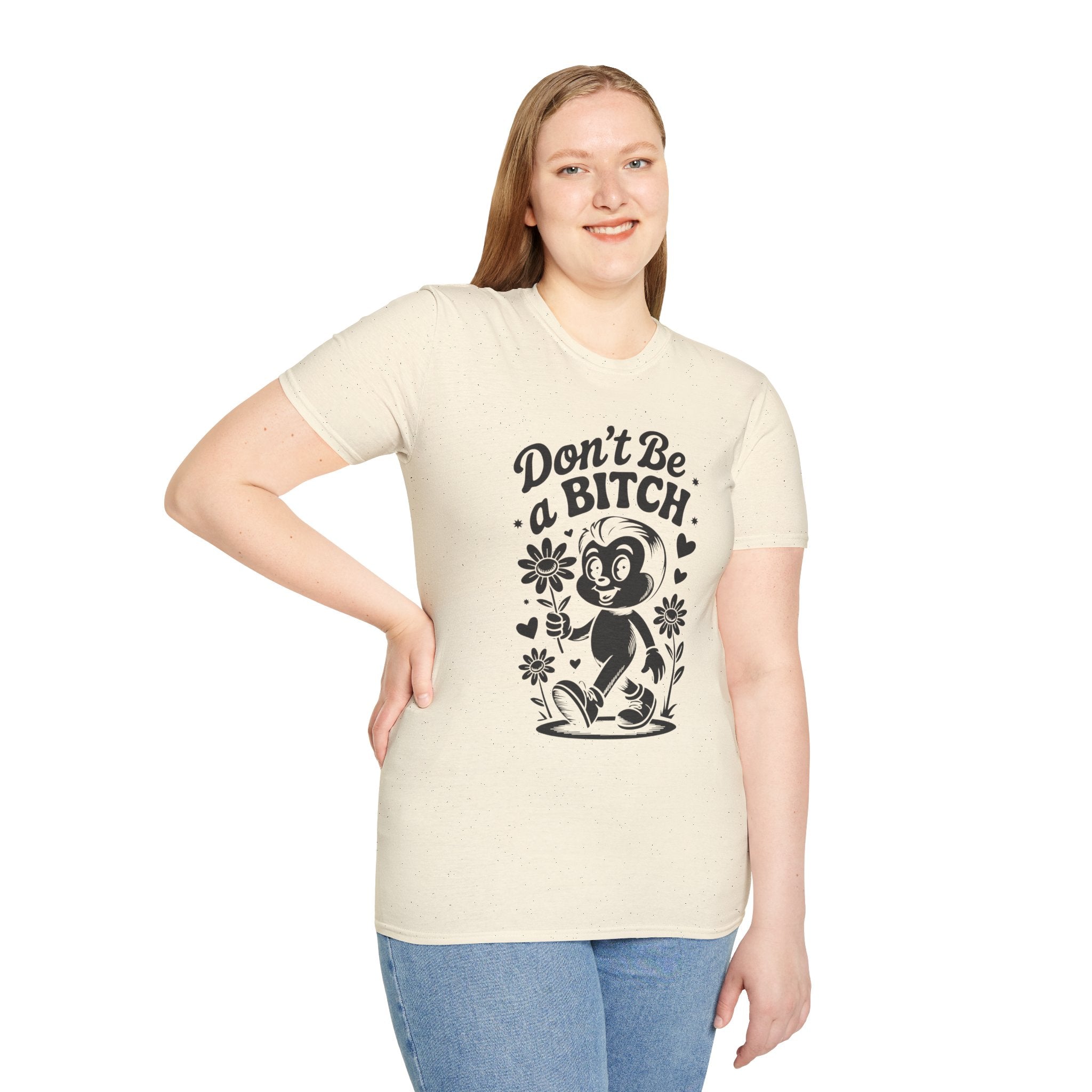 Don't Be a Bitch T-Shirt — Retro Cartoon Floral Graphic Tee
