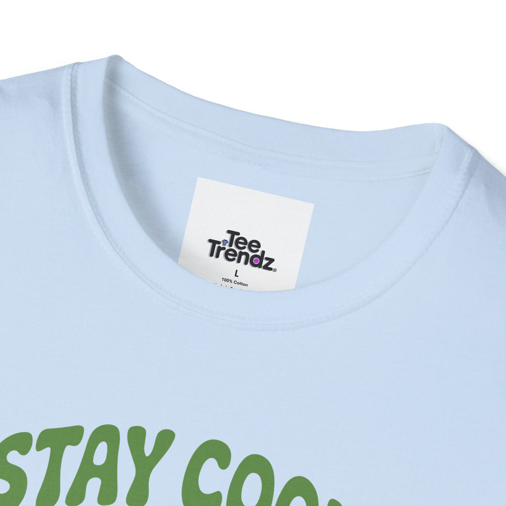 Stay Cool and Healing Graphic T-Shirt — Cute Green Bunny Peace Tee