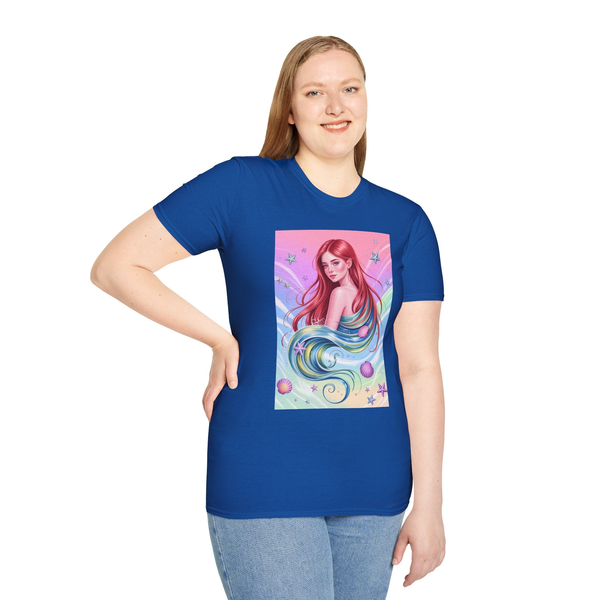 Mermaid Fantasy T-Shirt — Pastel Cosmic Sea Girl Graphic Tee
