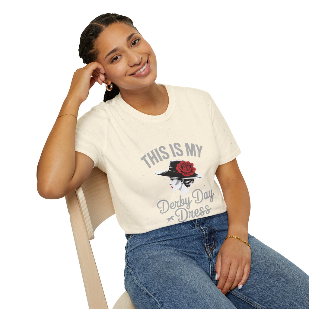 Derby Day Dress T-Shirt — "This Is My Derby Day Dress" Ladies Hat Racing Tee