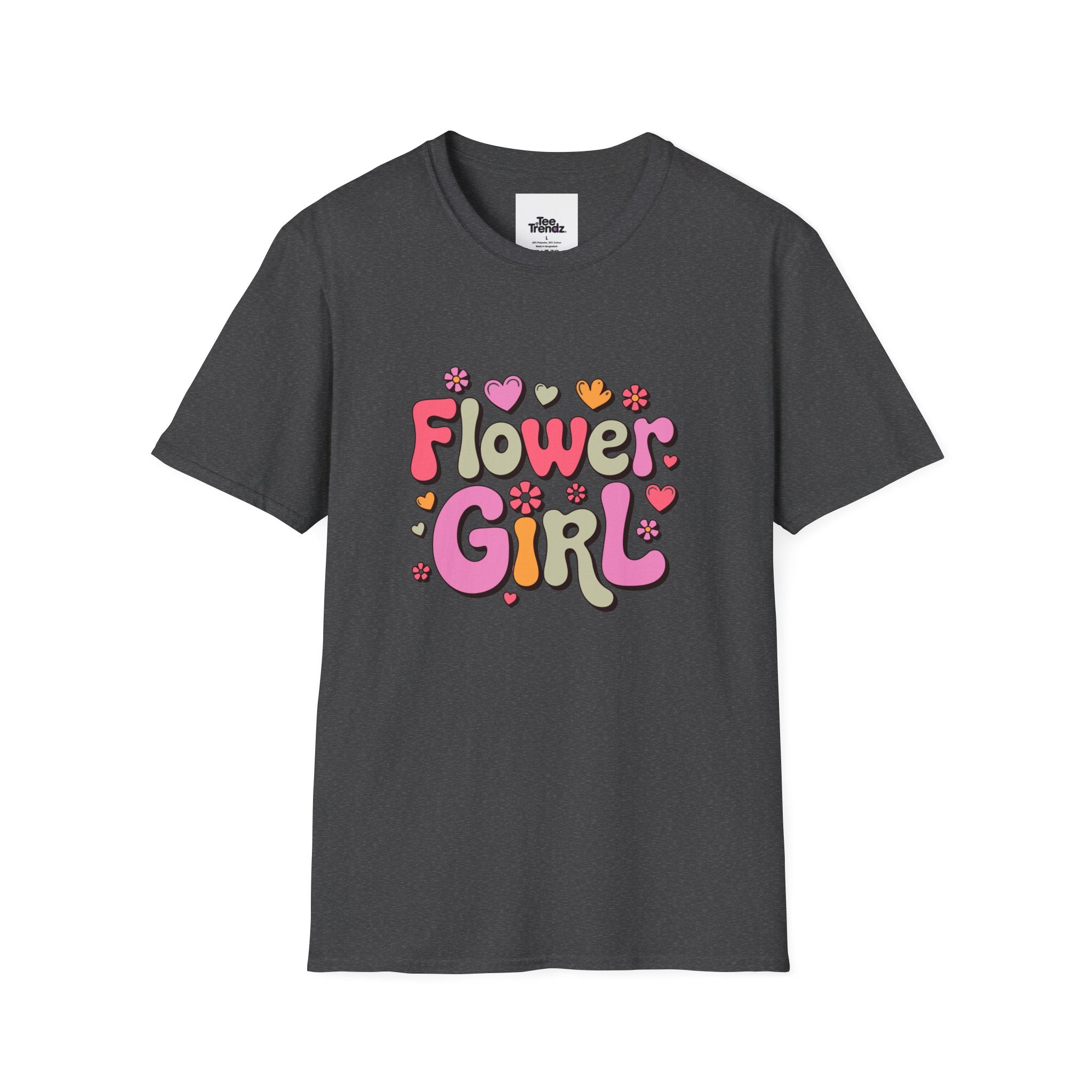 Flower Girl T-Shirt — Cute Retro Floral Wedding Tee for Kids