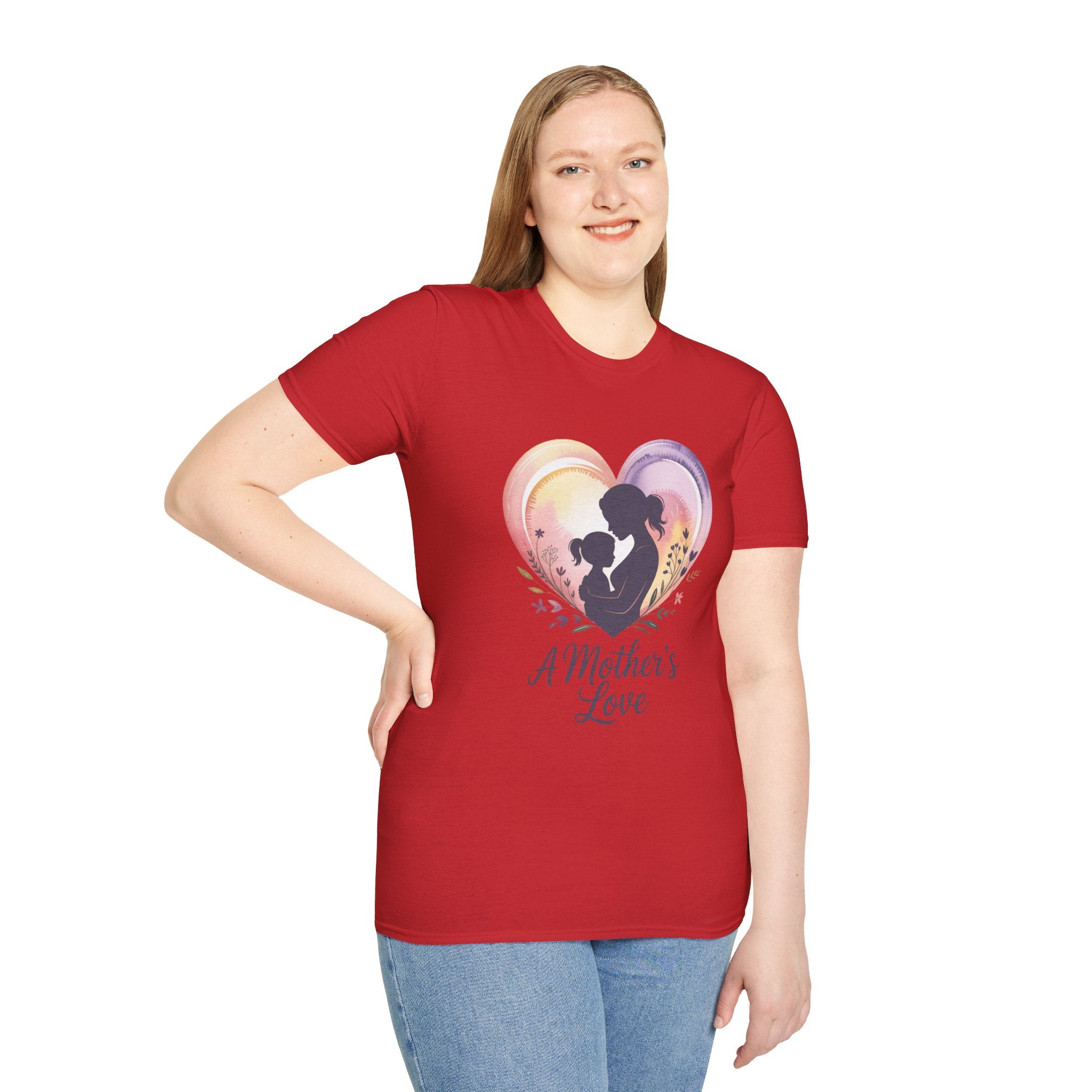 Mother's Love T-Shirt — Silhouette Heart Mom & Child Graphic (Mother's Day Gift)
