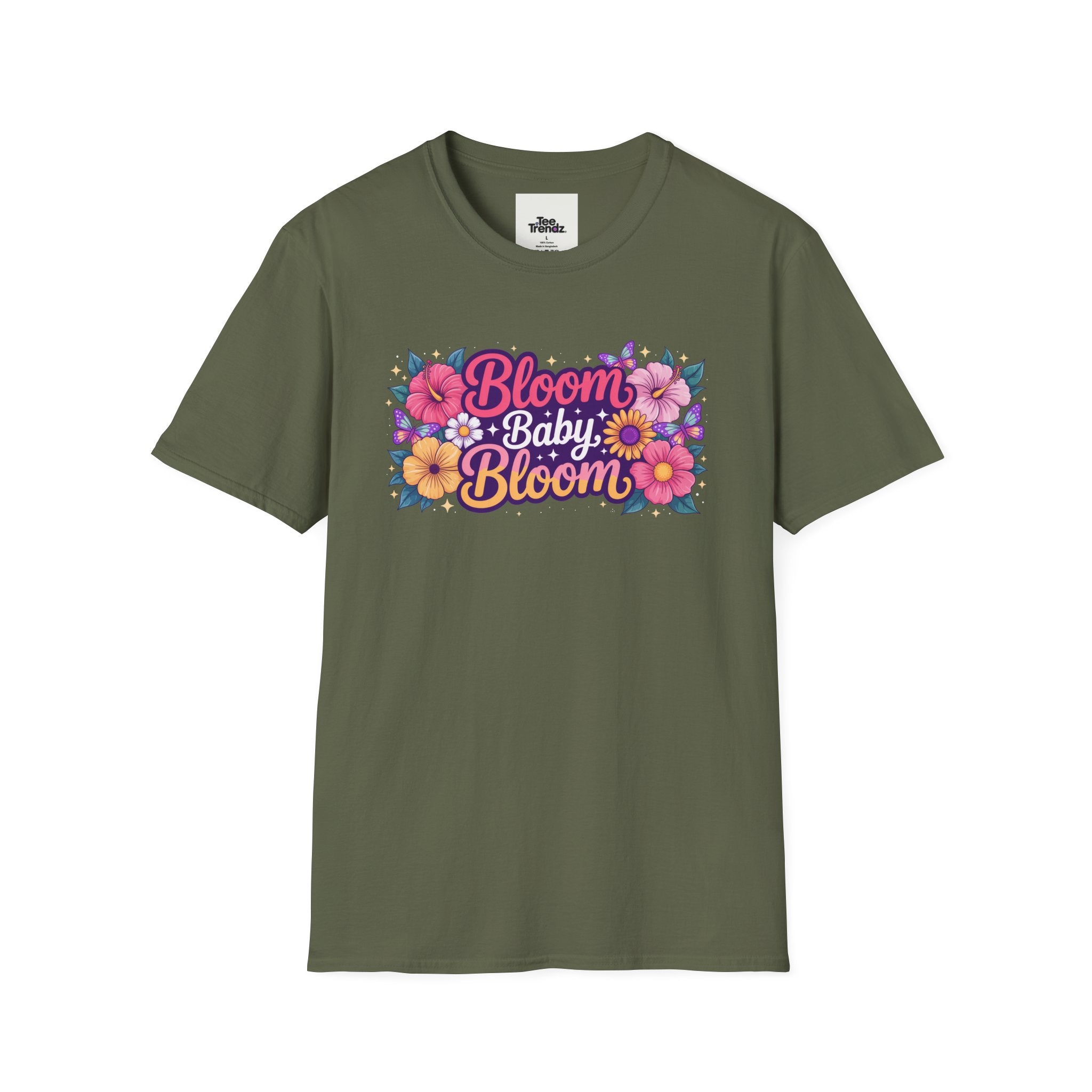 Bloom Baby Bloom Floral T-Shirt — Cute Spring Garden Tee for New Moms & Moms-to-Be