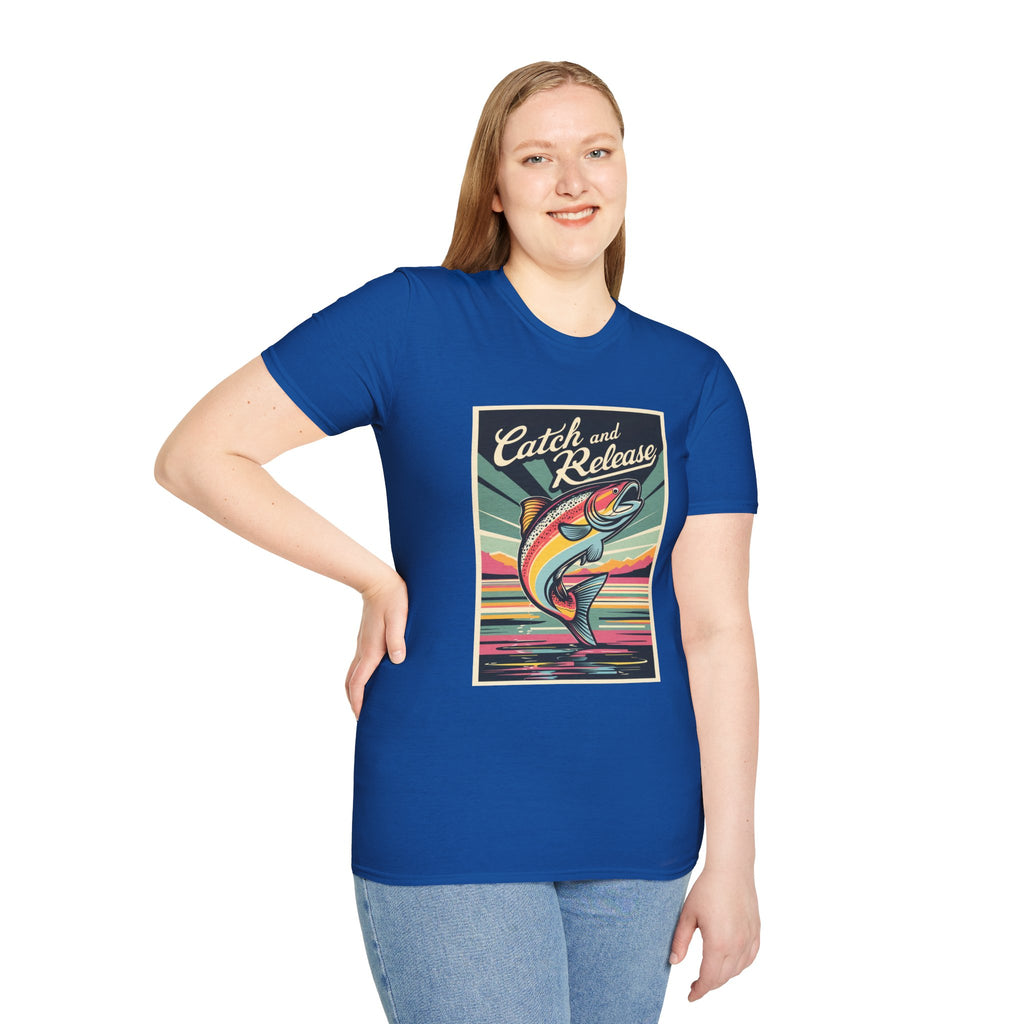 Catch and Release Fishing T-Shirt — Retro Trout Angler Tee