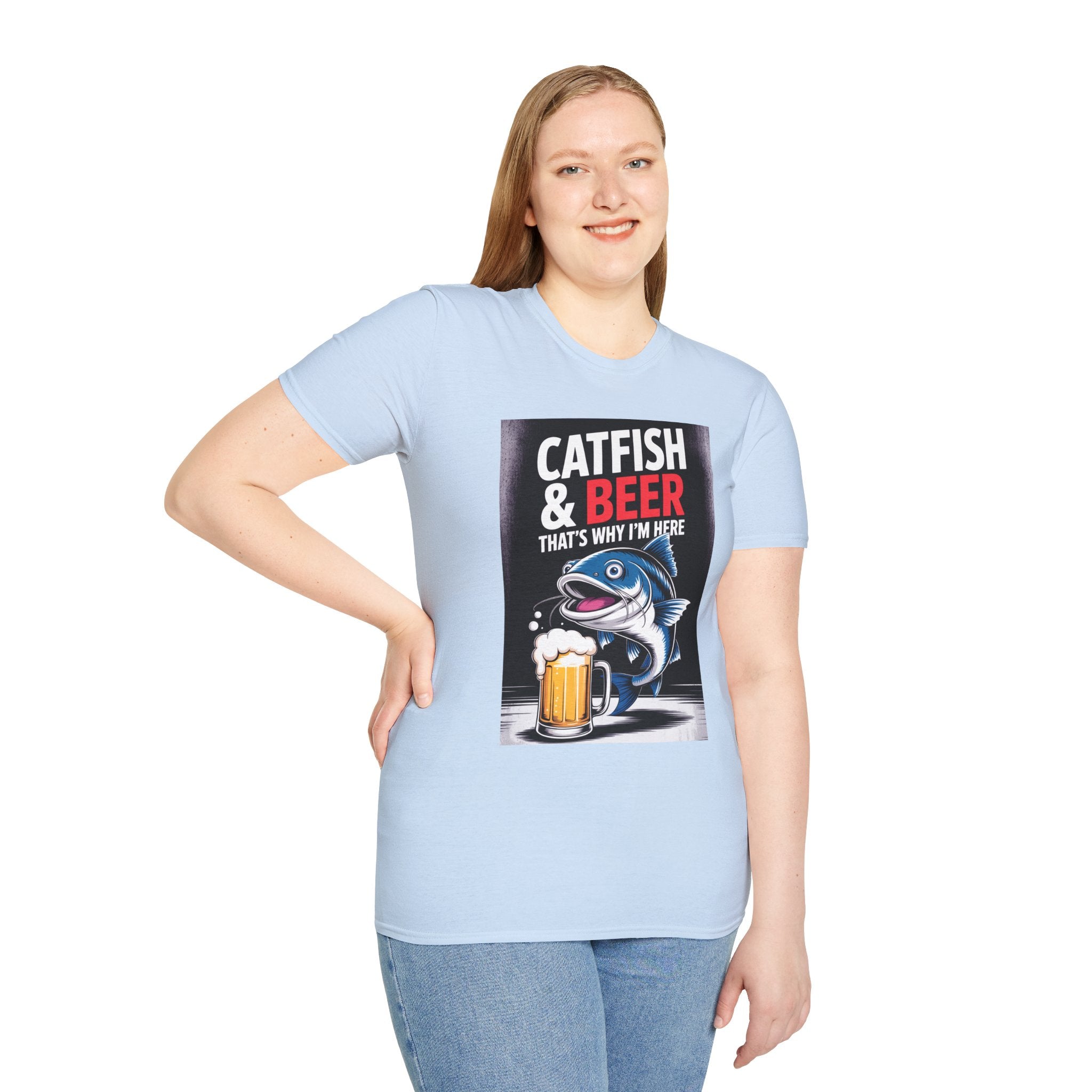 Catfish & Beer T-Shirt — Funny Fishing Shirt with Beer Graphic