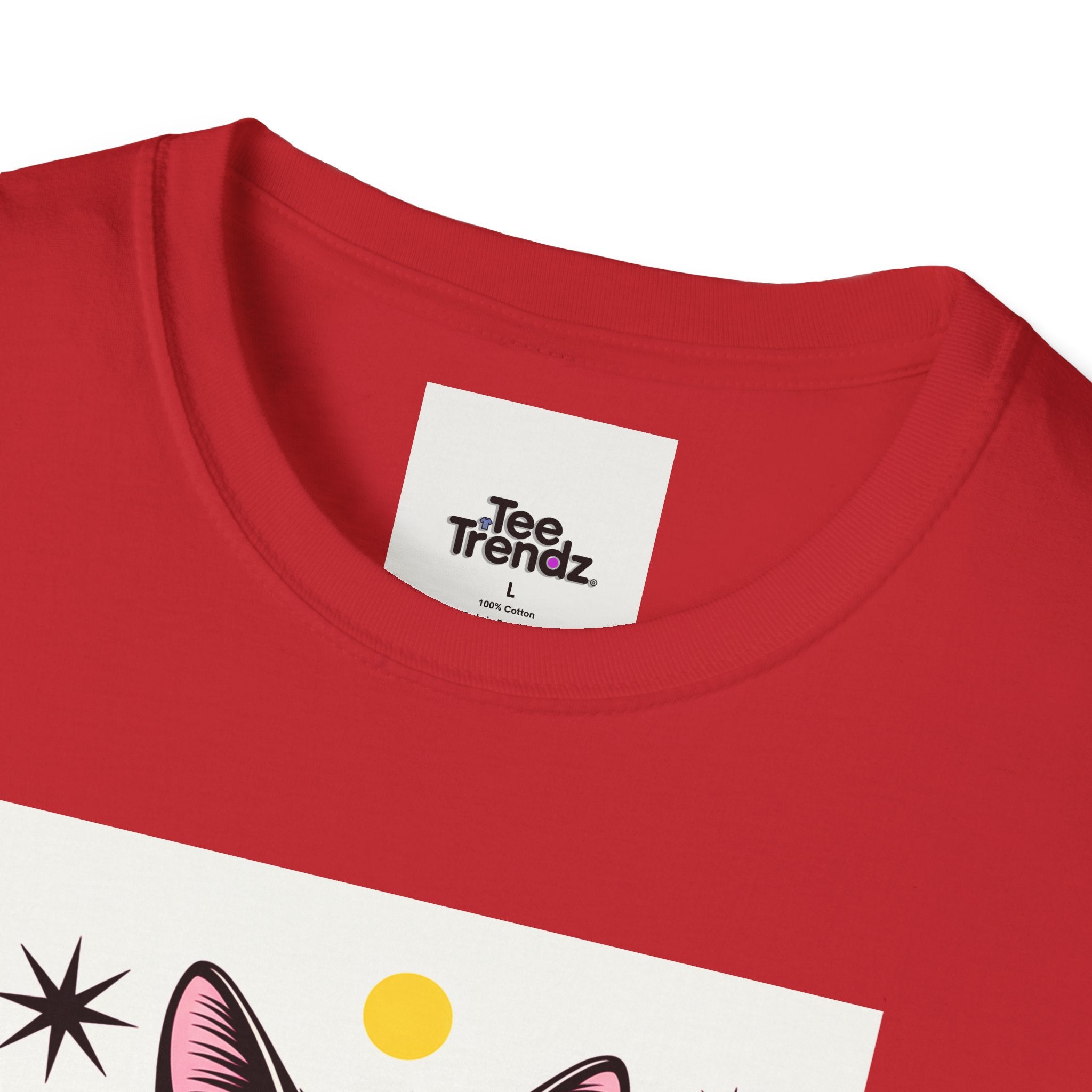 Black Cat Graphic T-Shirt — Retro Sunset Cat Illustration